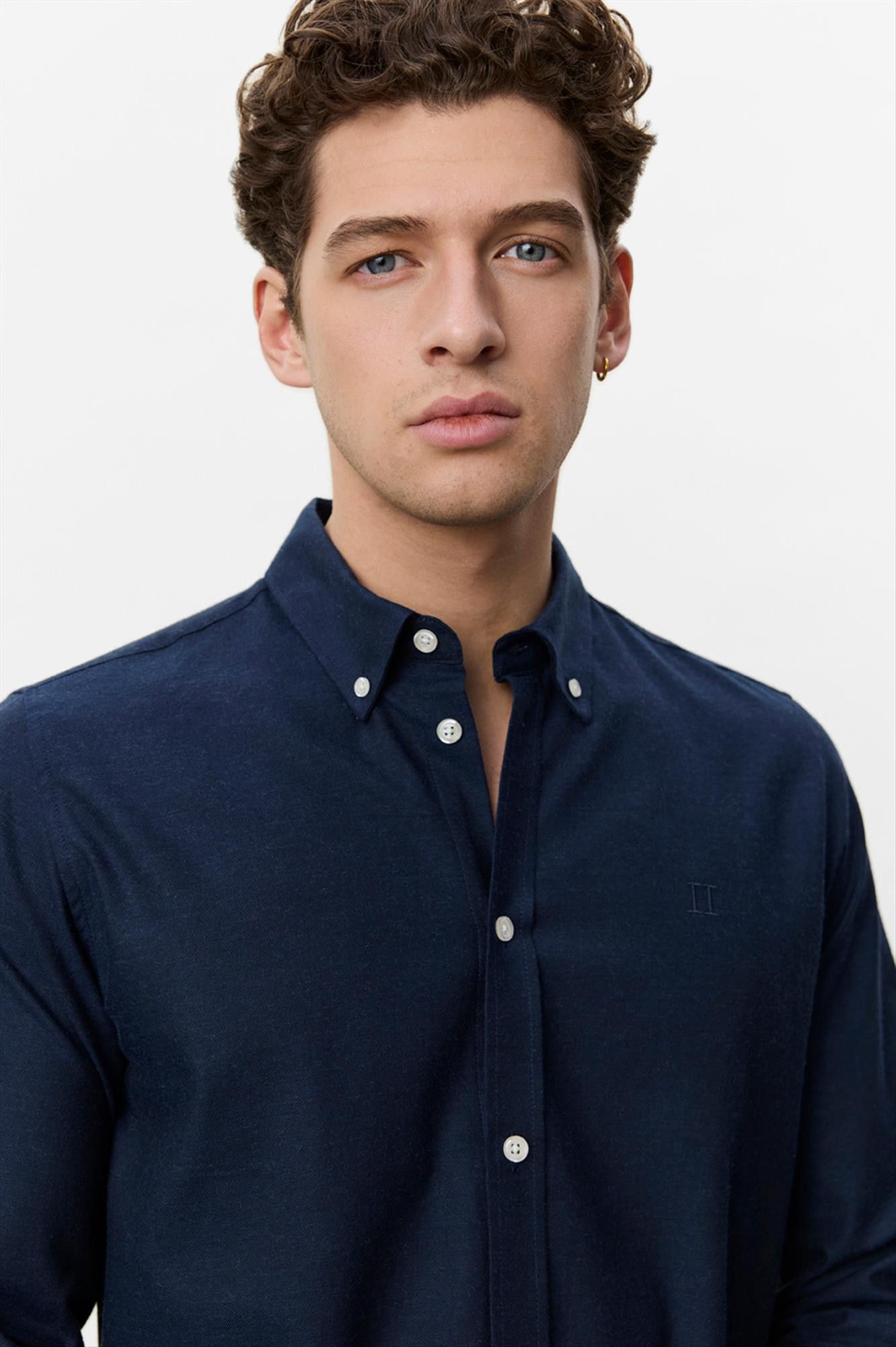 LES DEUX  - Donkerblauw Soft Flannel hemd
