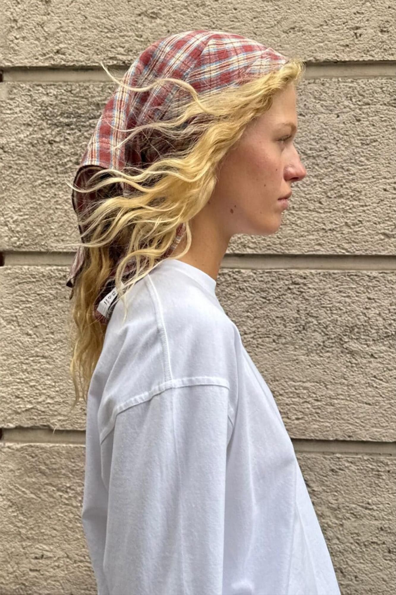 Boii - Bordeaux-Blauw Meny Granny Check sjaaltje