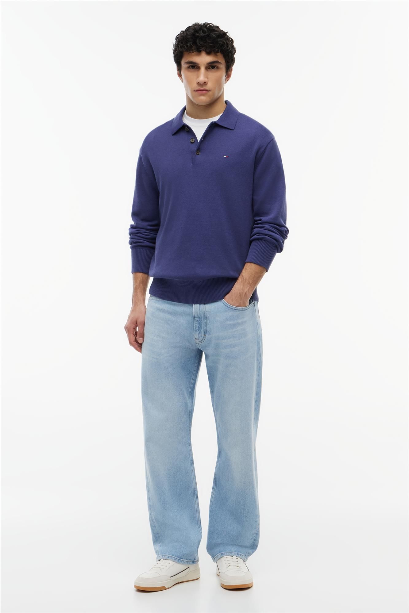 Tommy Jeans - Blauwe Slim Essential polotrui