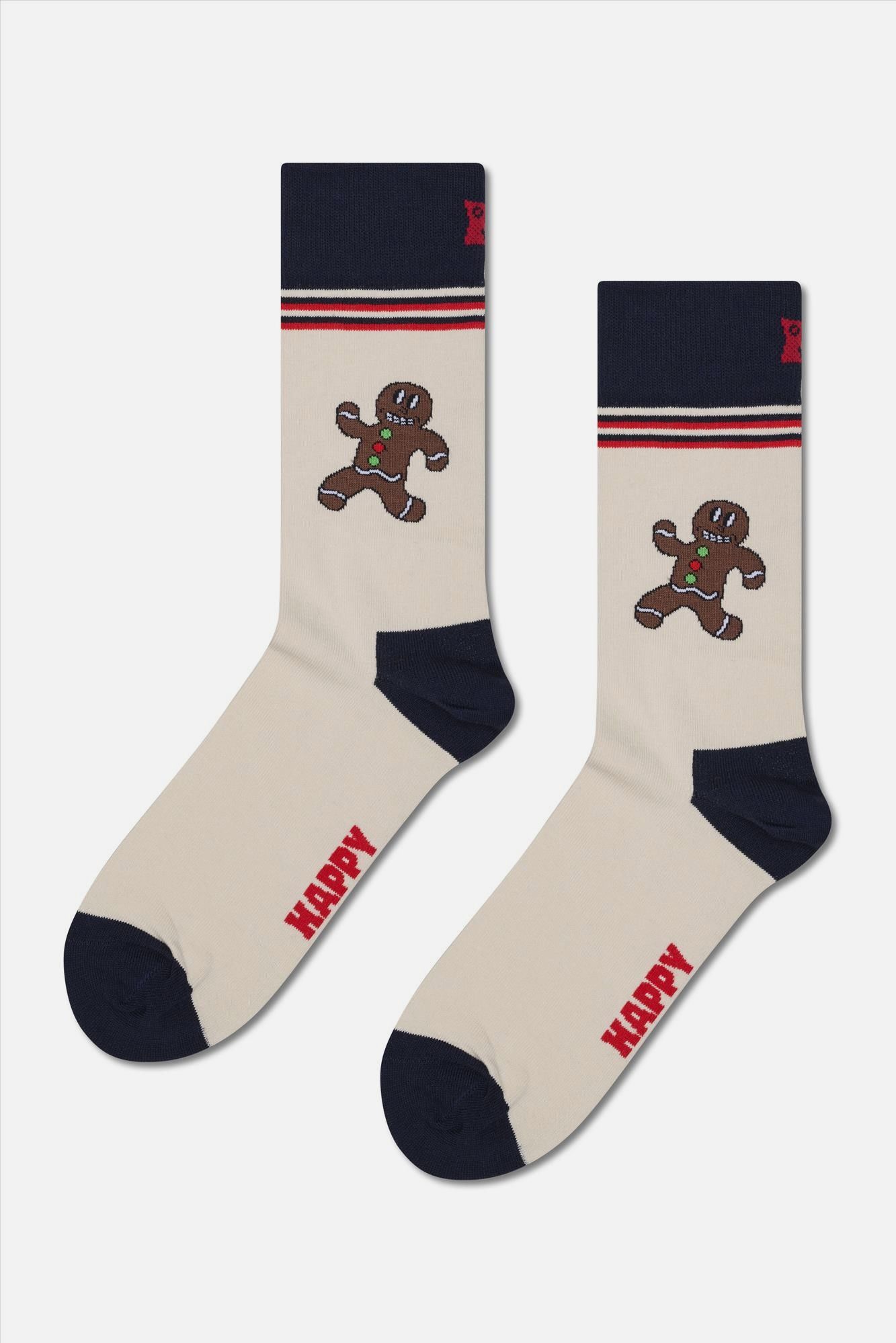 Happy Socks - Ecru Happy Gingerbread sokken, maat: 41-46