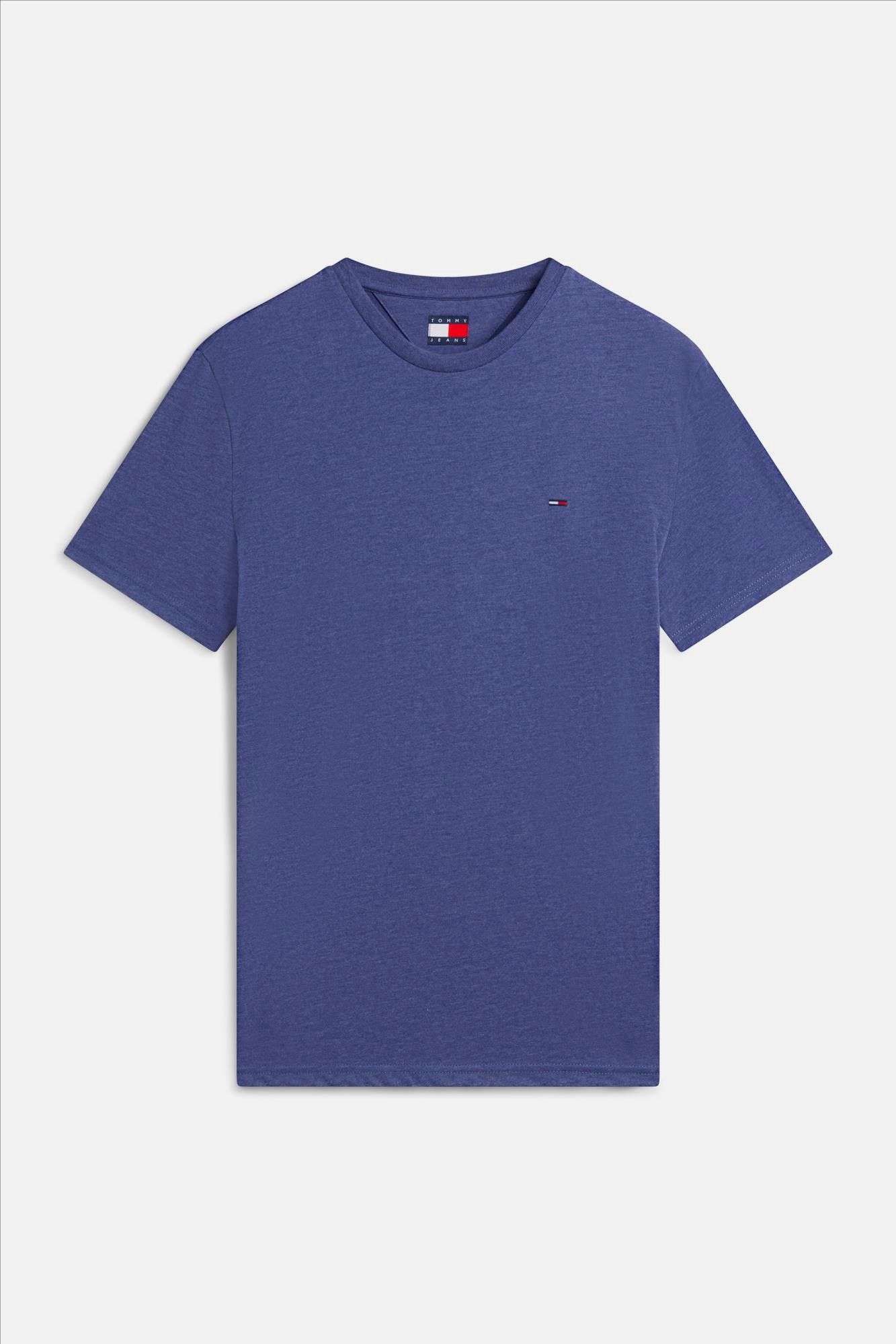 Tommy Jeans - Blauwe Jaspe slim T-shirt