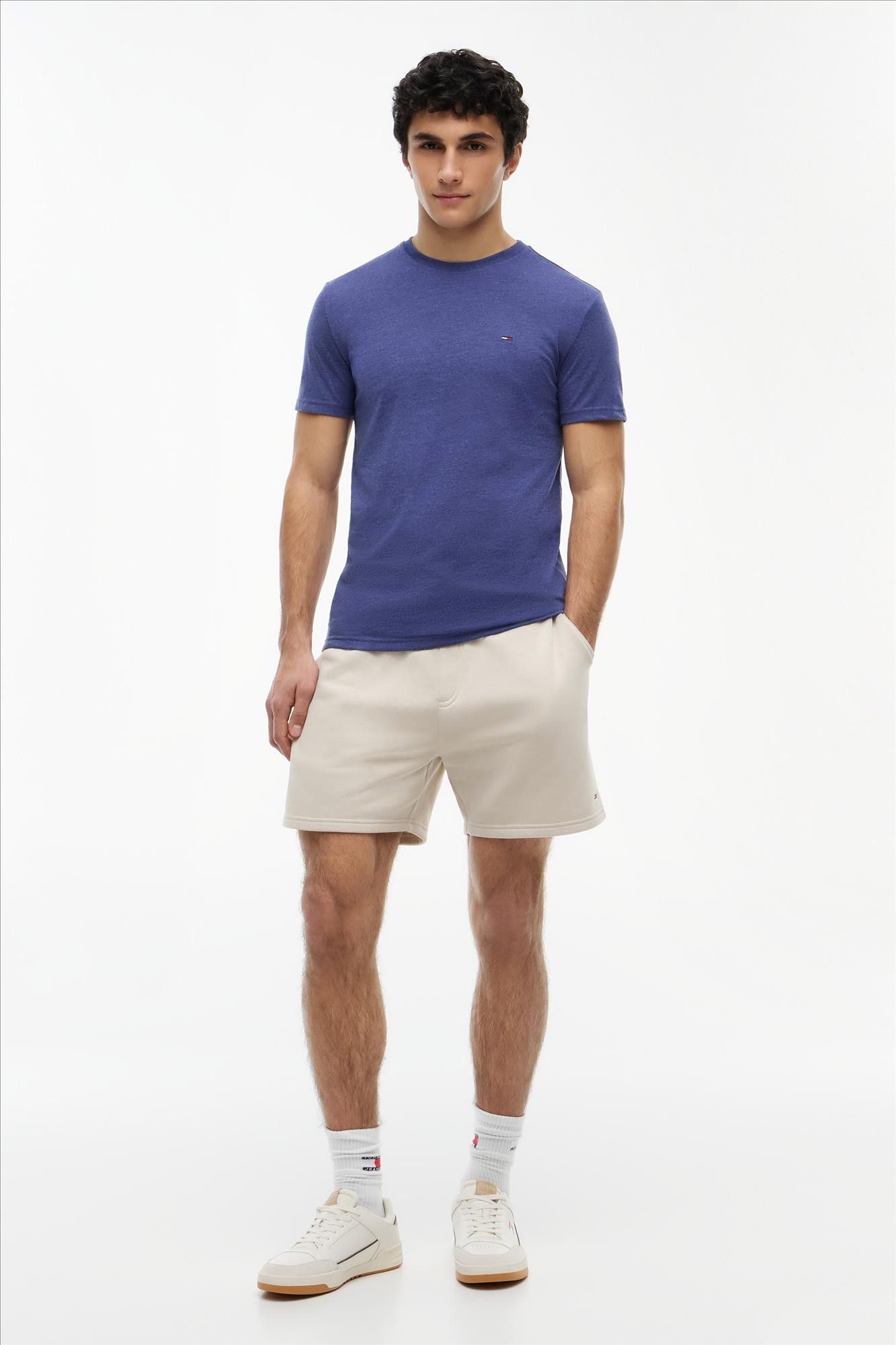 Tommy Jeans - Blauwe Jaspe slim T-shirt