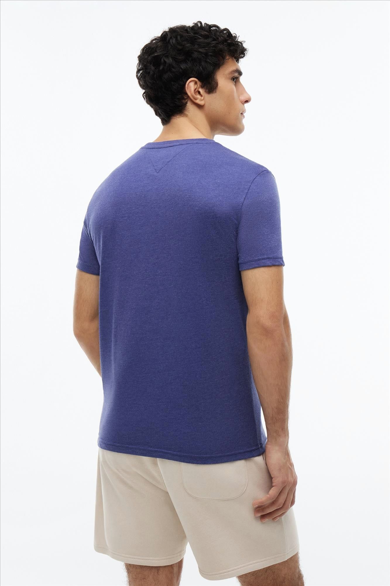 Tommy Jeans - Blauwe Jaspe slim T-shirt