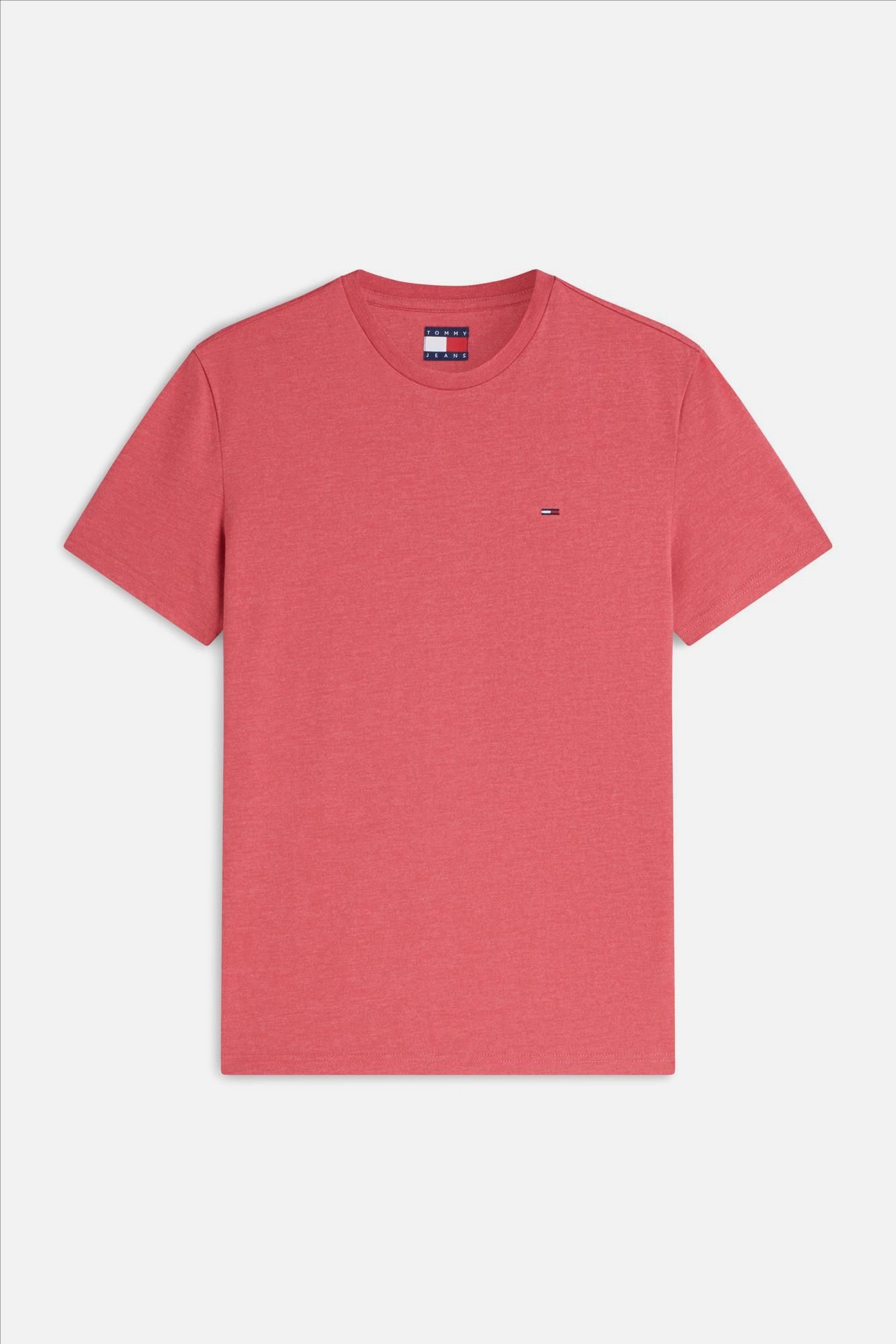 Tommy Jeans - Rode Slim Jaspe T-shirt