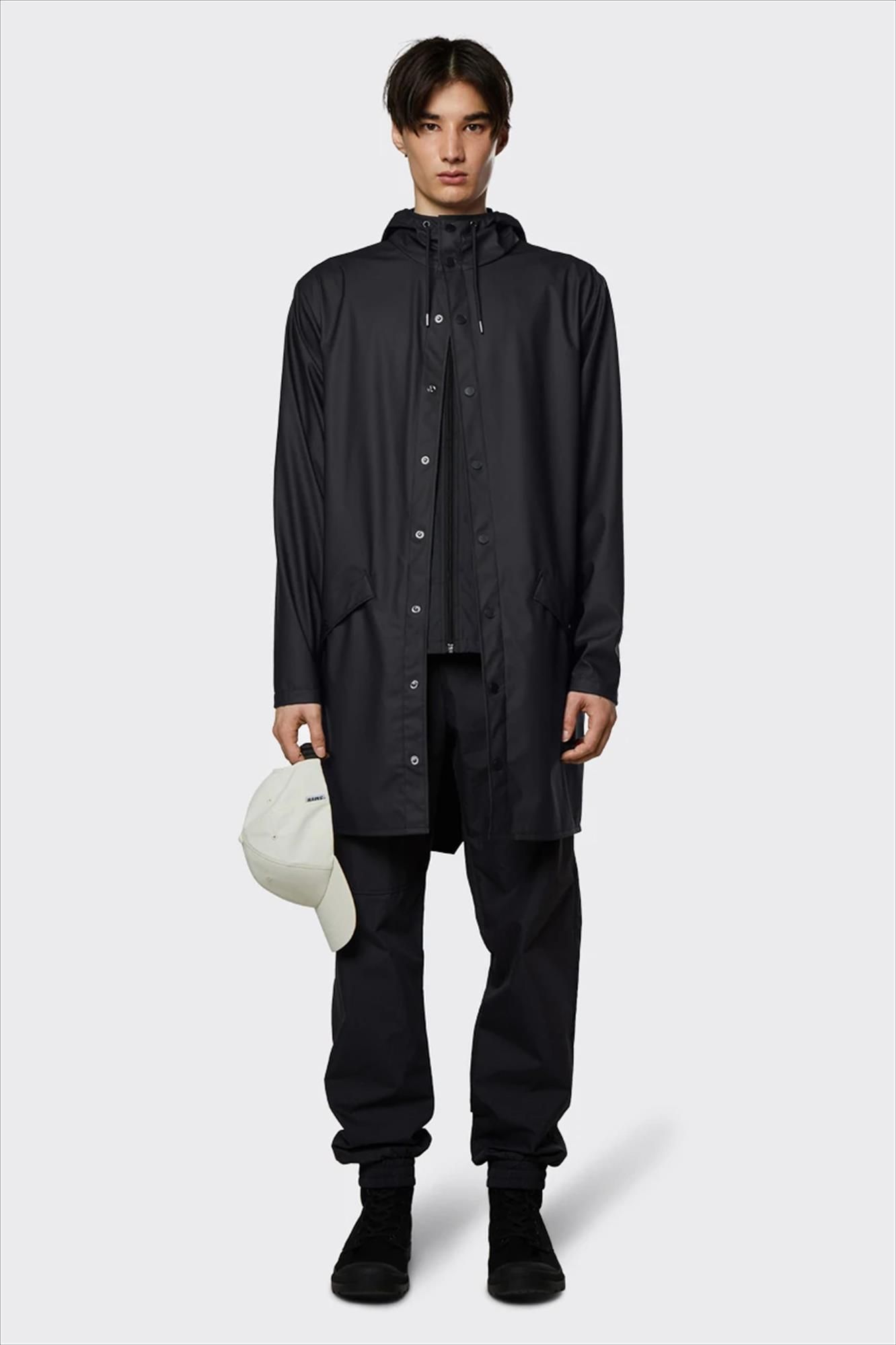 RAINS - Zwarte Long Jacket regenjas
