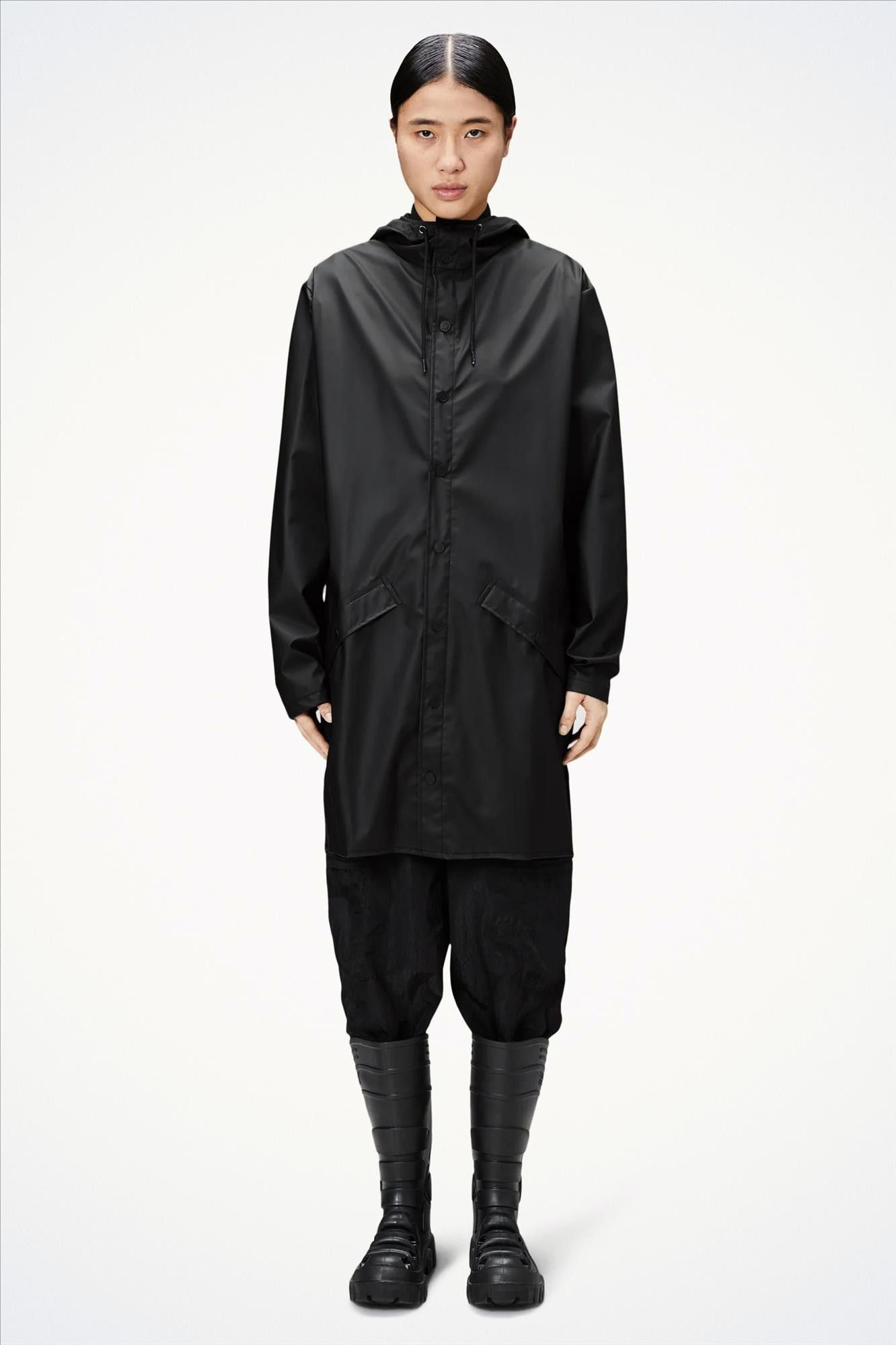 RAINS - Zwarte Long Jacket regenjas