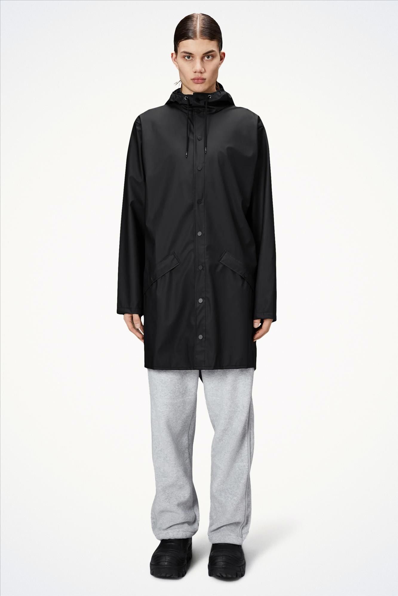 RAINS - Zwarte Long Jacket regenjas