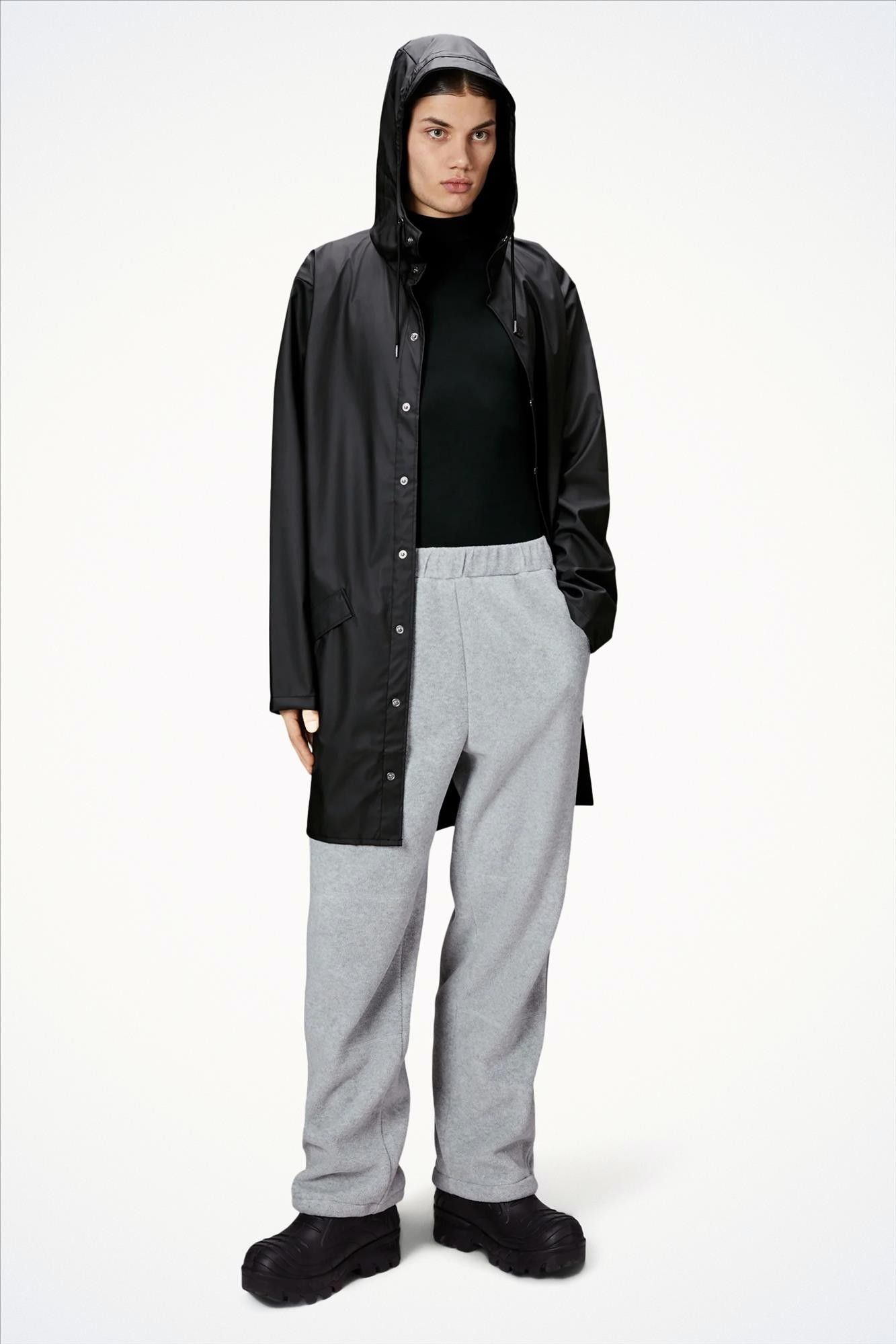 RAINS - Zwarte Long Jacket regenjas