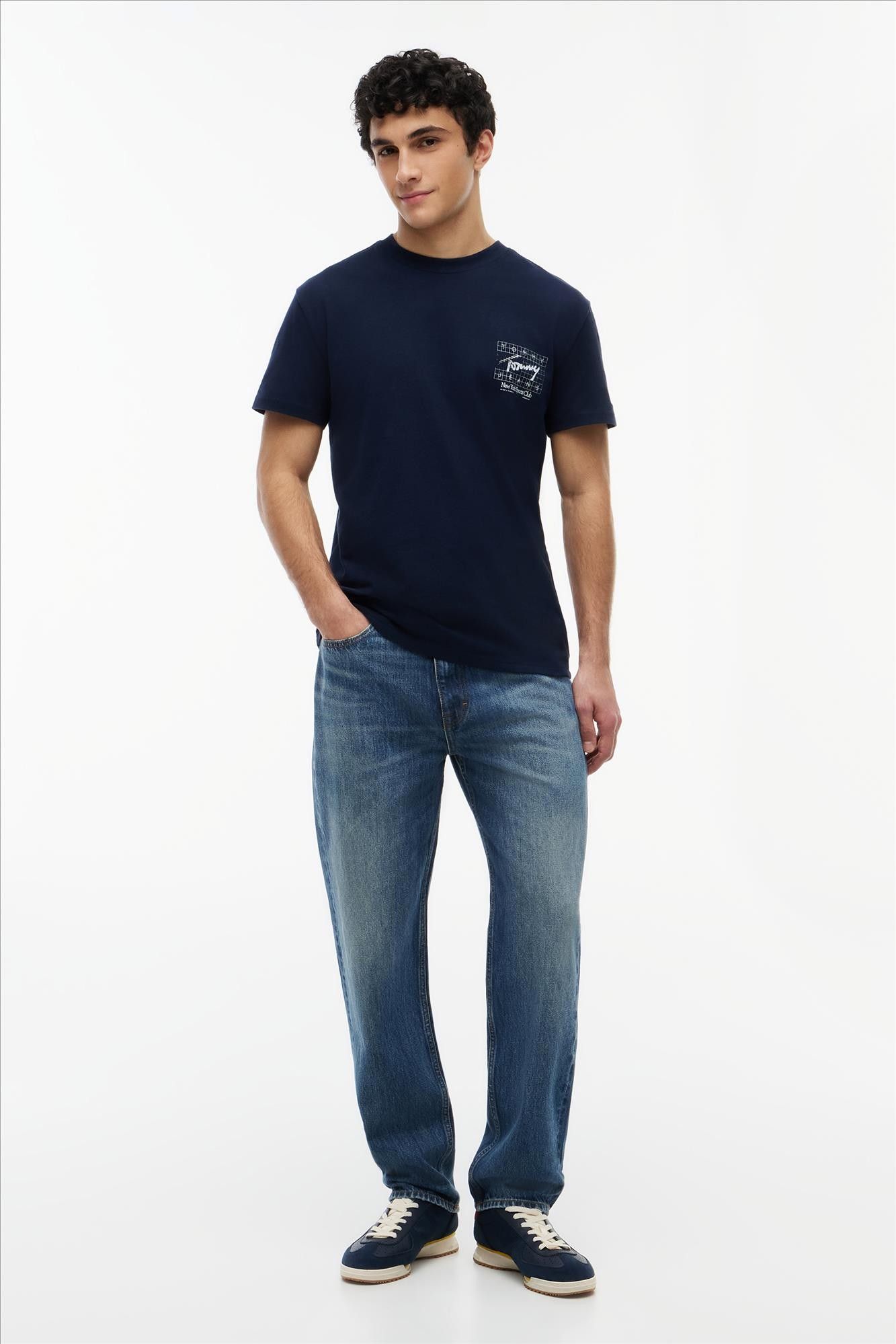 Tommy Jeans - Donkerblauwe Sign Flag T-shirt