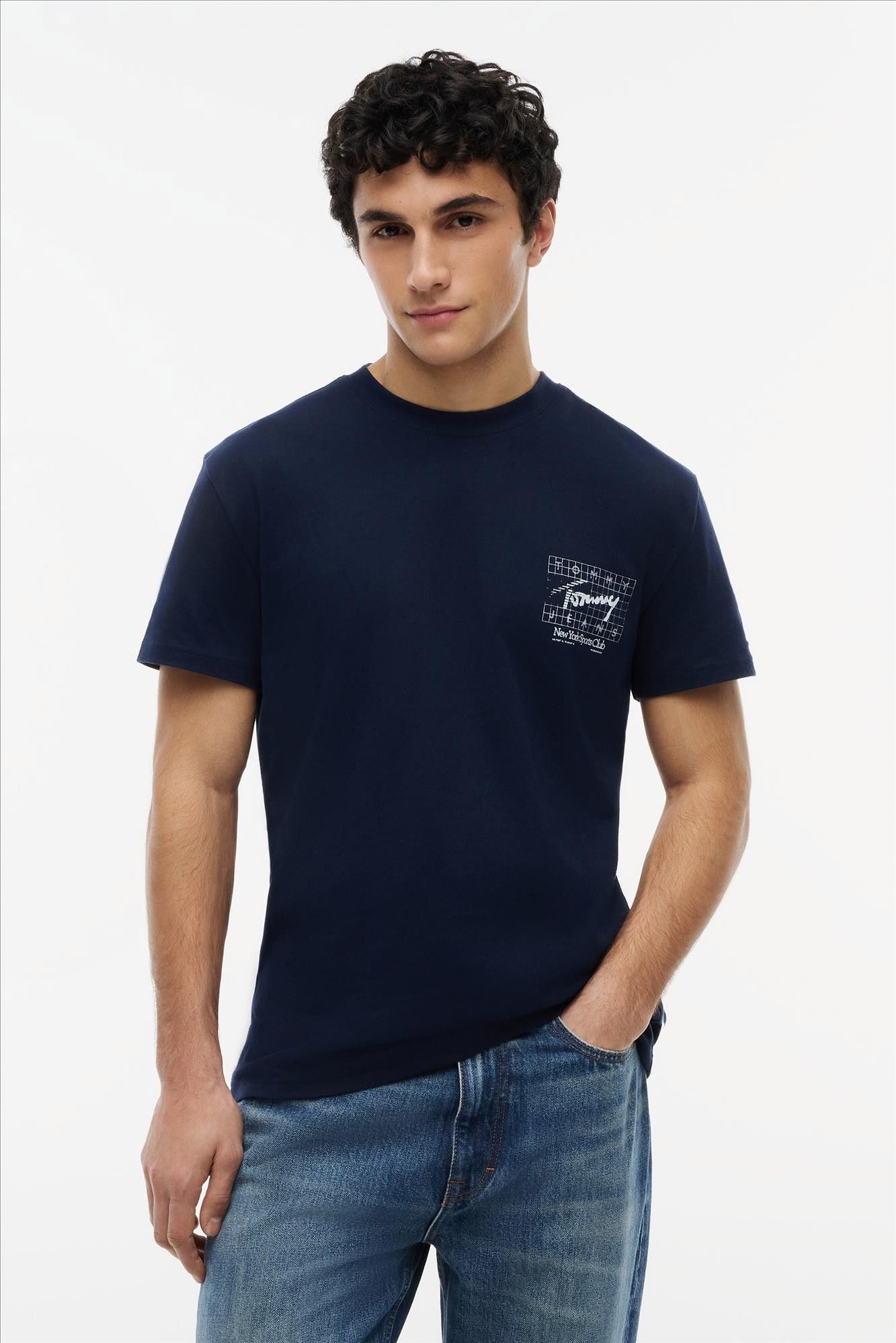 Tommy Jeans - Donkerblauwe Sign Flag T-shirt