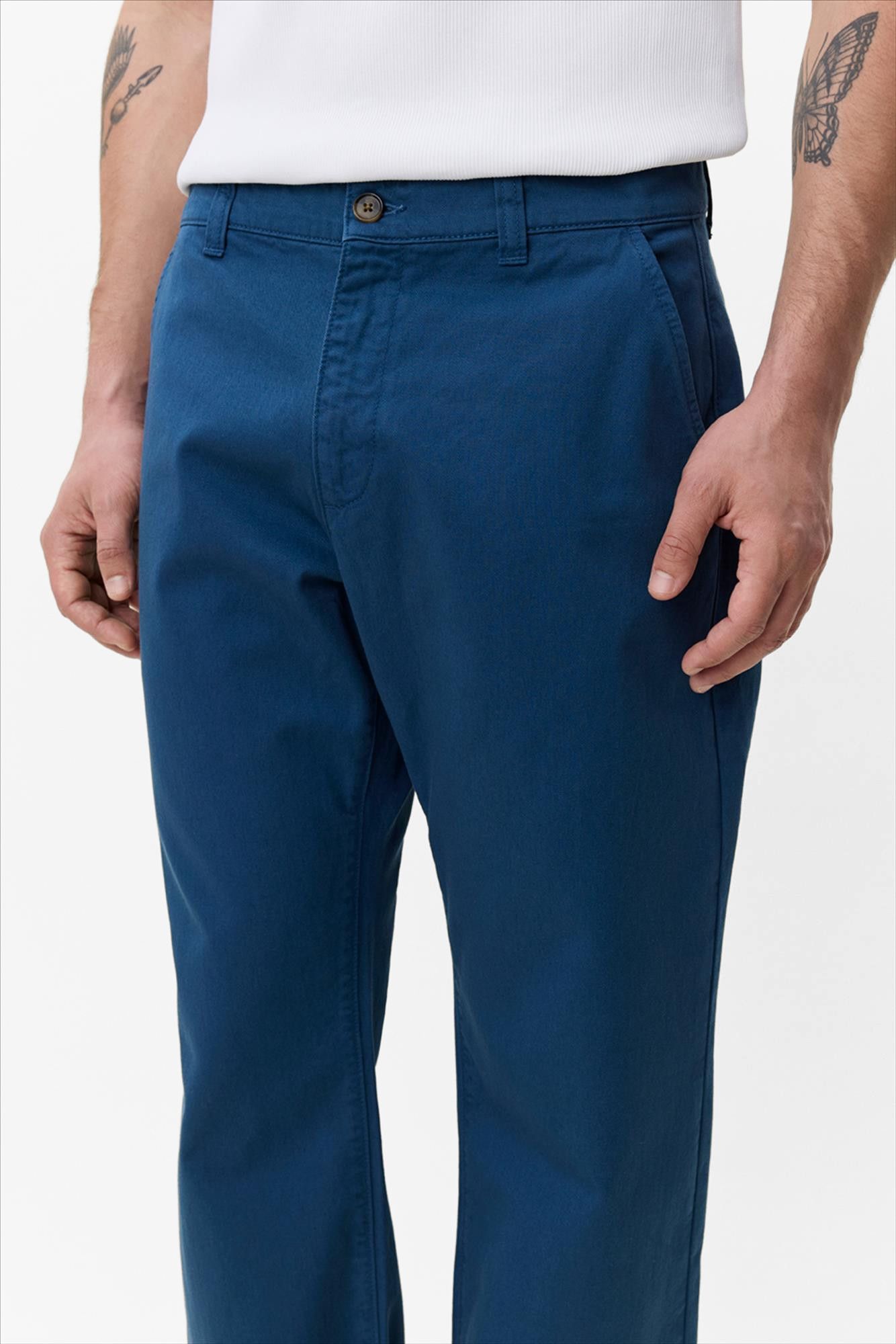 LES DEUX  - Dark Denim Blue chino broek