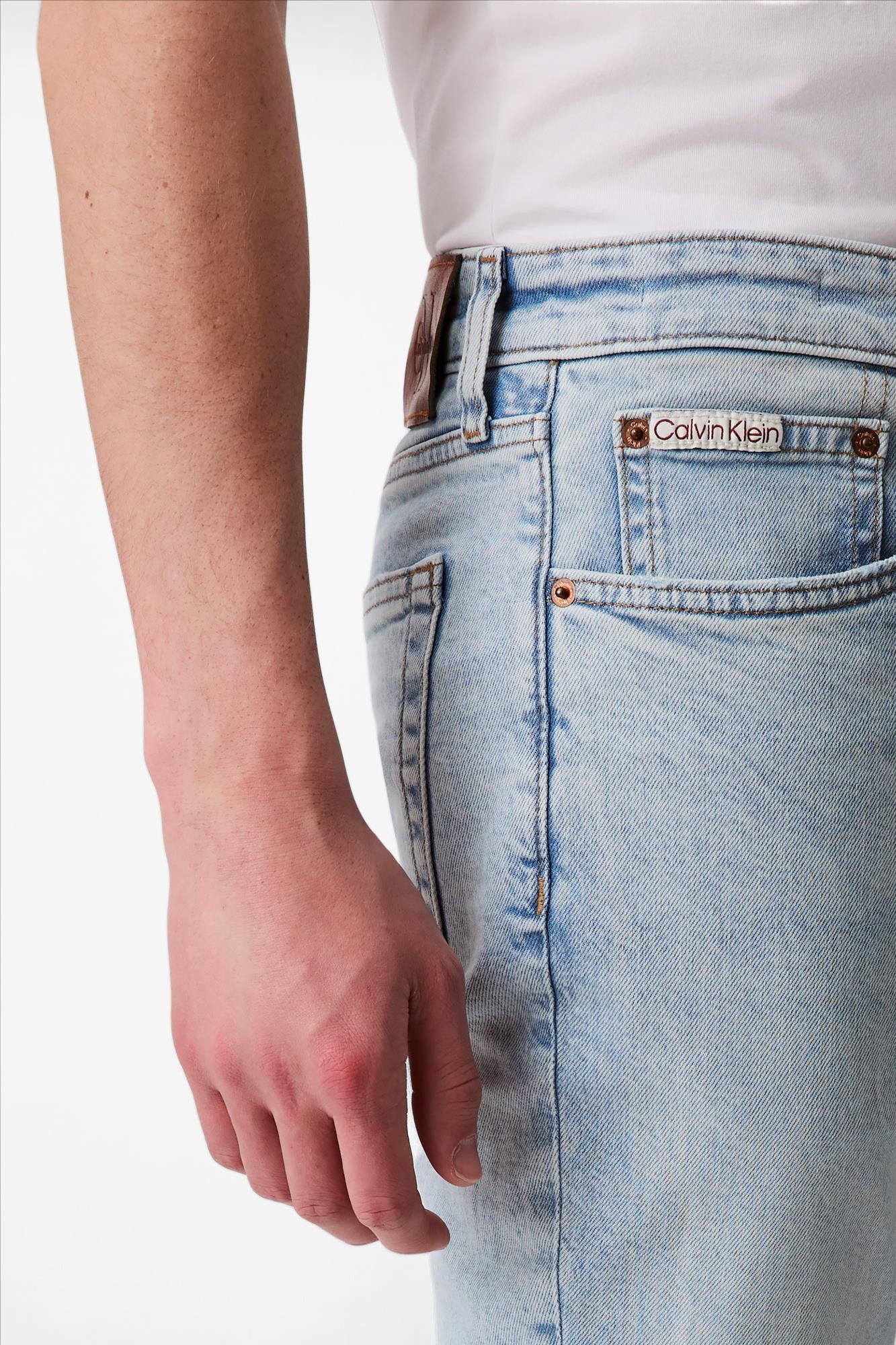Calvin Klein Jeans - Lichtblauwe Marbled slim jeans