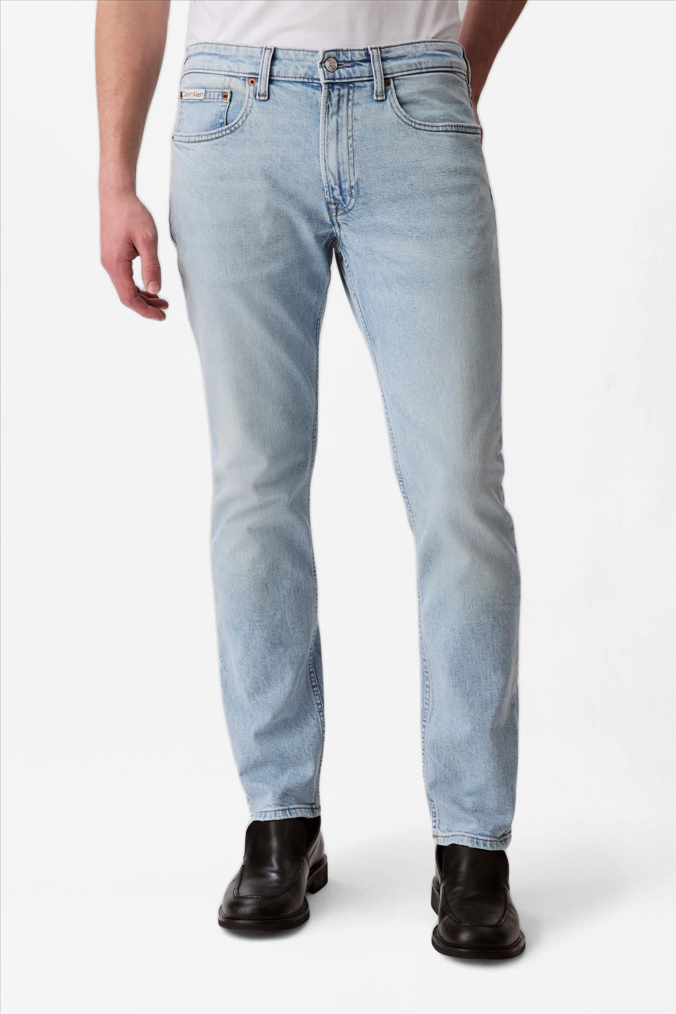 Calvin Klein Jeans - Lichtblauwe Marbled slim jeans