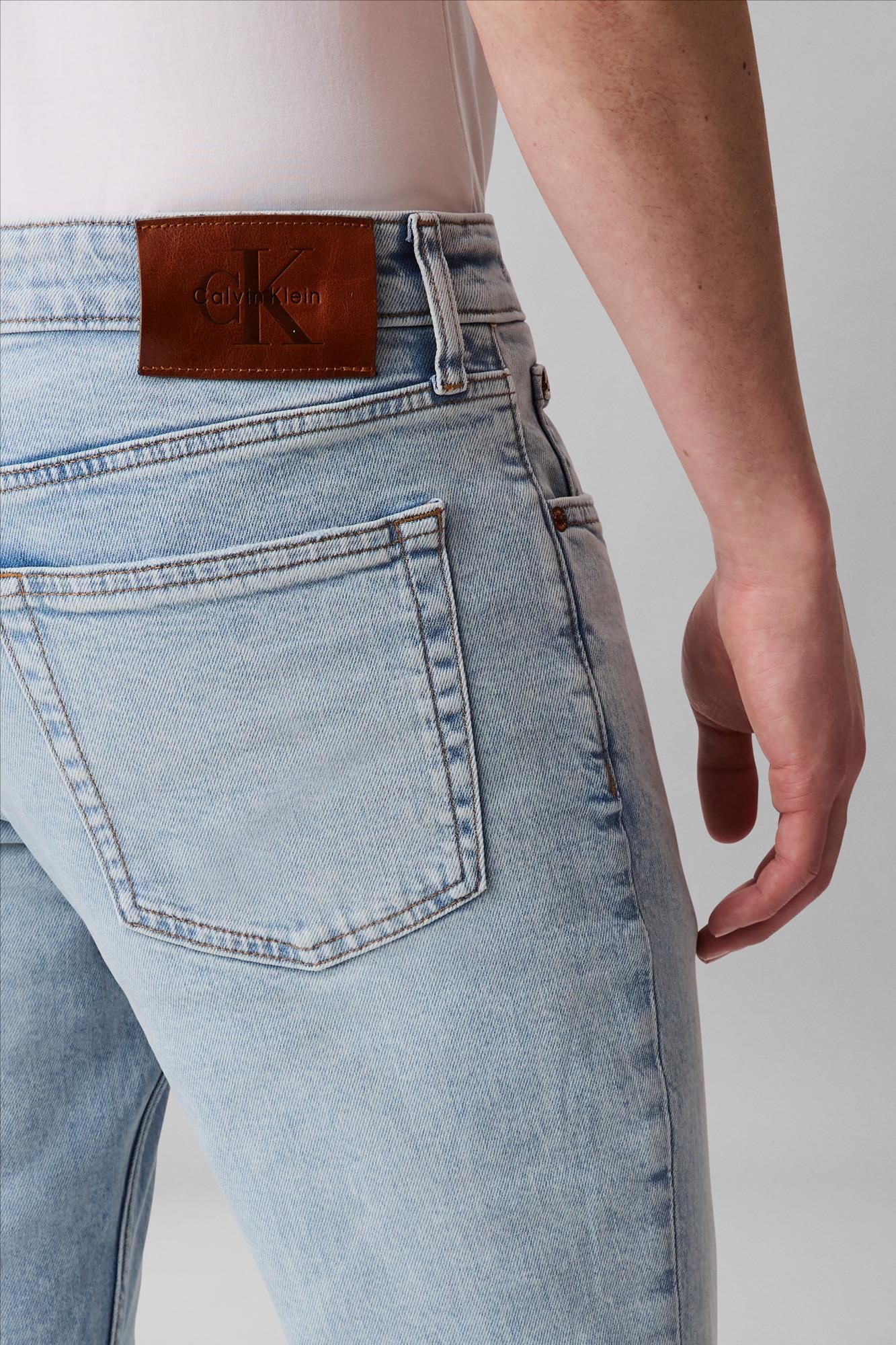 Calvin Klein Jeans - Lichtblauwe Marbled slim jeans