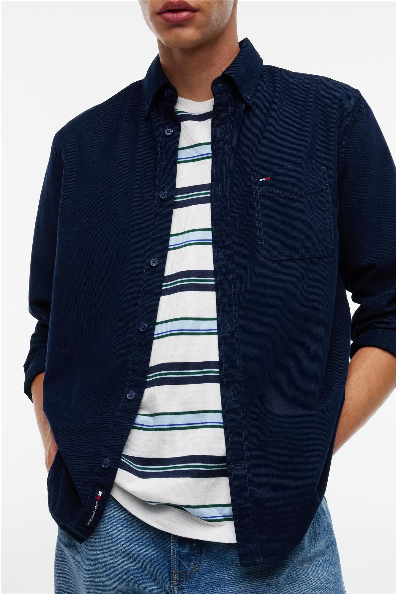 Tommy Jeans - Donkerblauw Baby Corduroy hemd