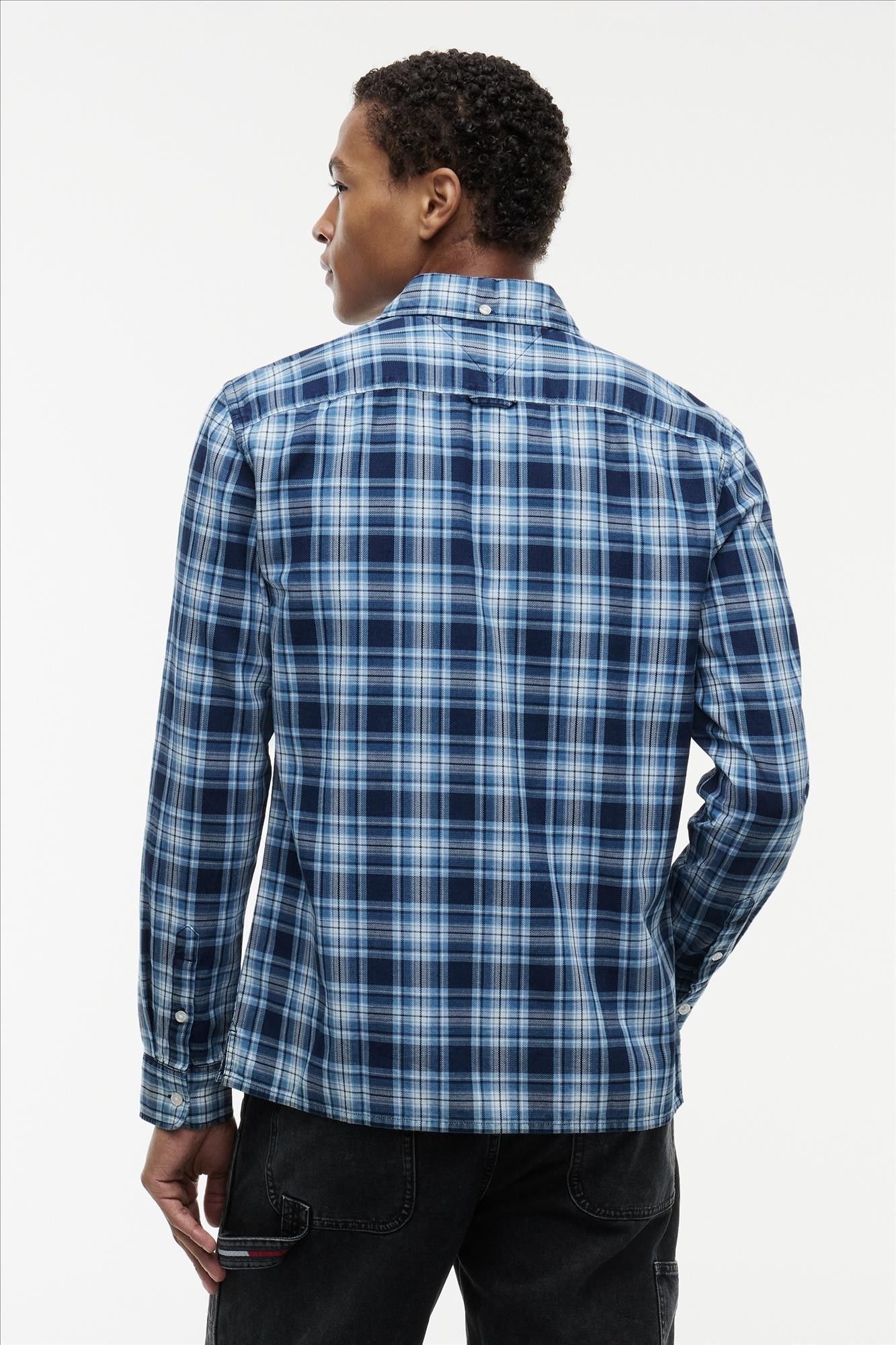 Tommy Jeans - Blauw Dobby Check hemd