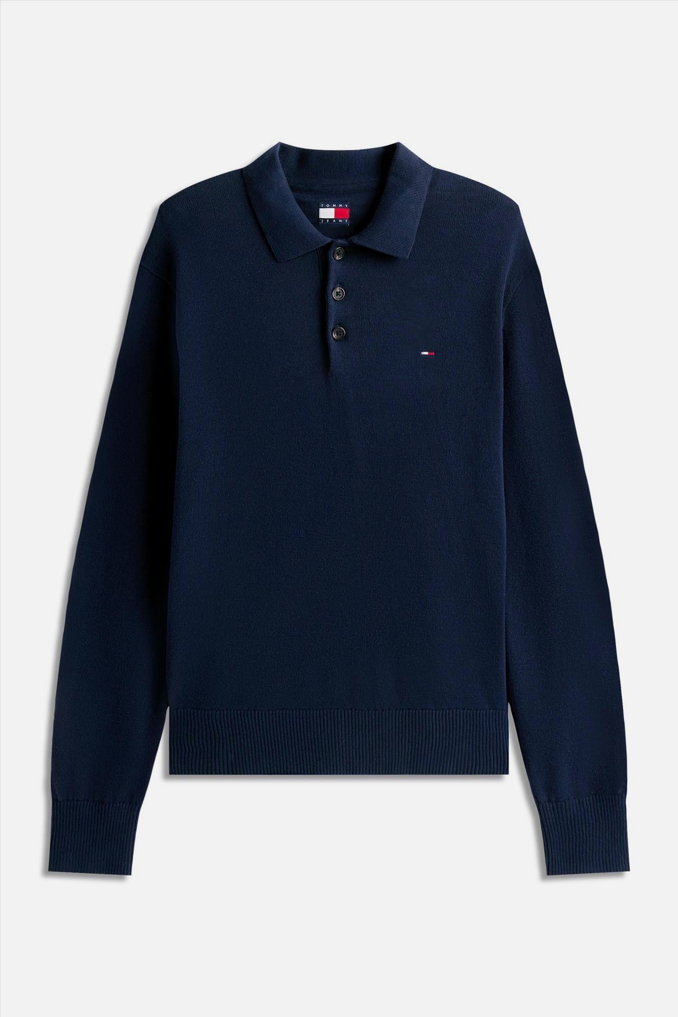 Tommy Jeans - Donkerblauwe Essential polosweater