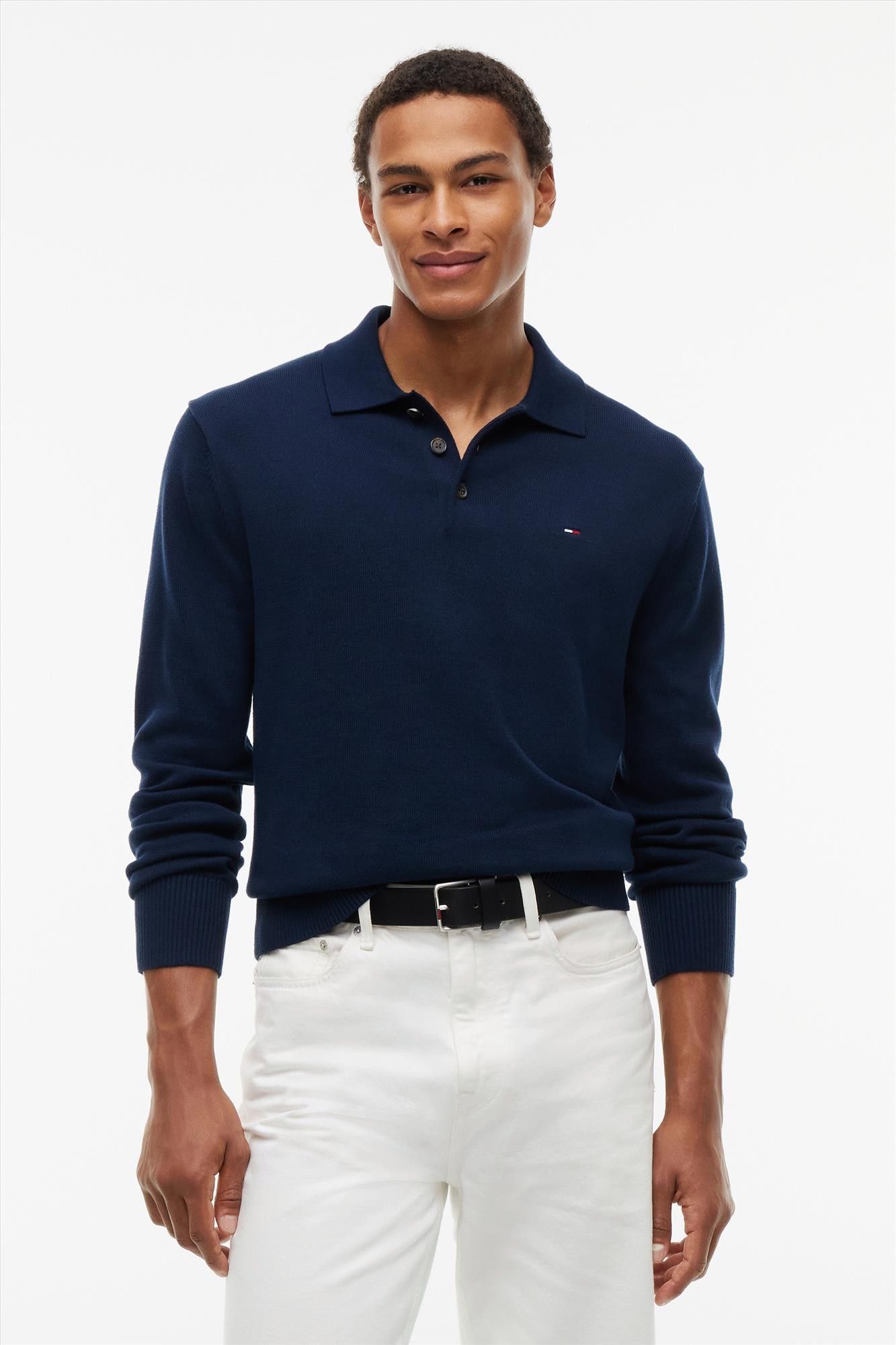 Tommy Jeans - Donkerblauwe Essential polosweater