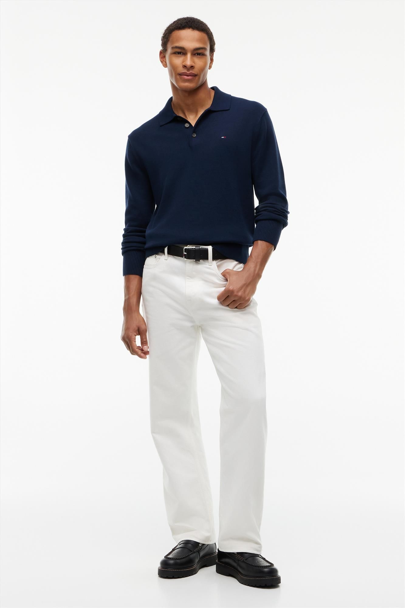 Tommy Jeans - Donkerblauwe Essential polosweater
