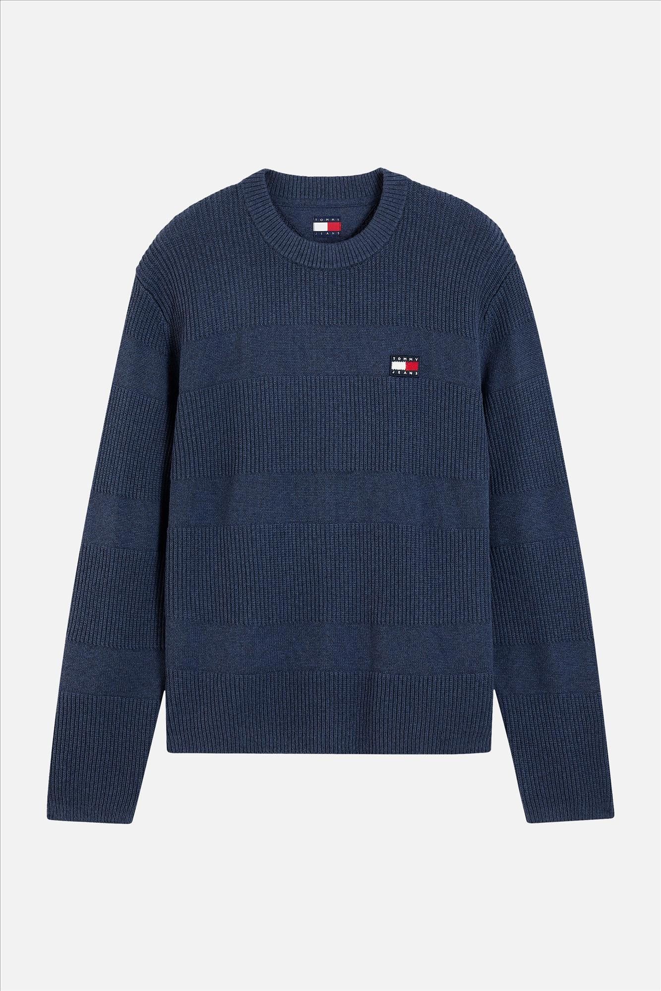 Tommy Jeans - Donkerblauwe Textured trui