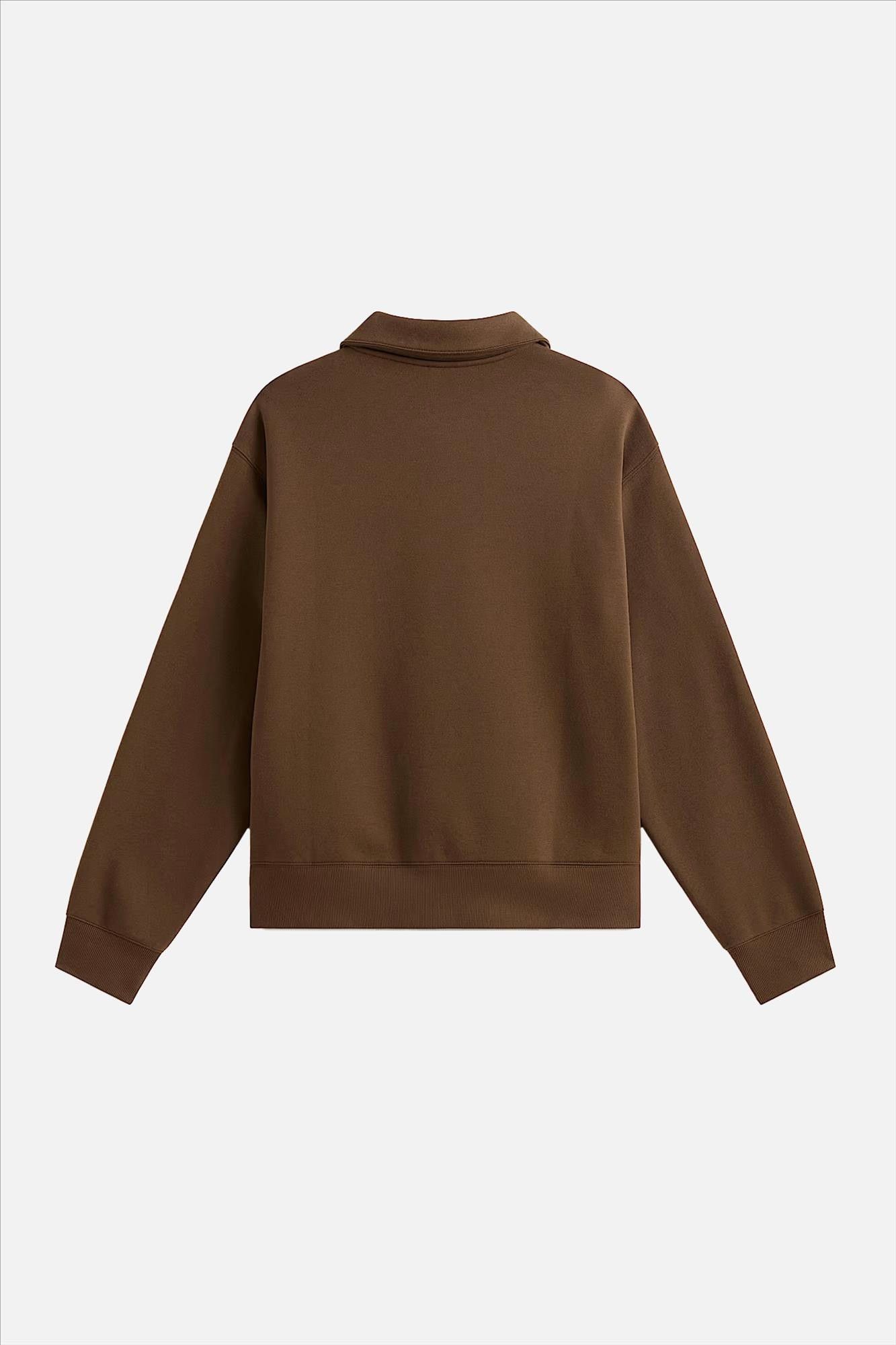 Vans  - Donkerbruine Fleece polosweater