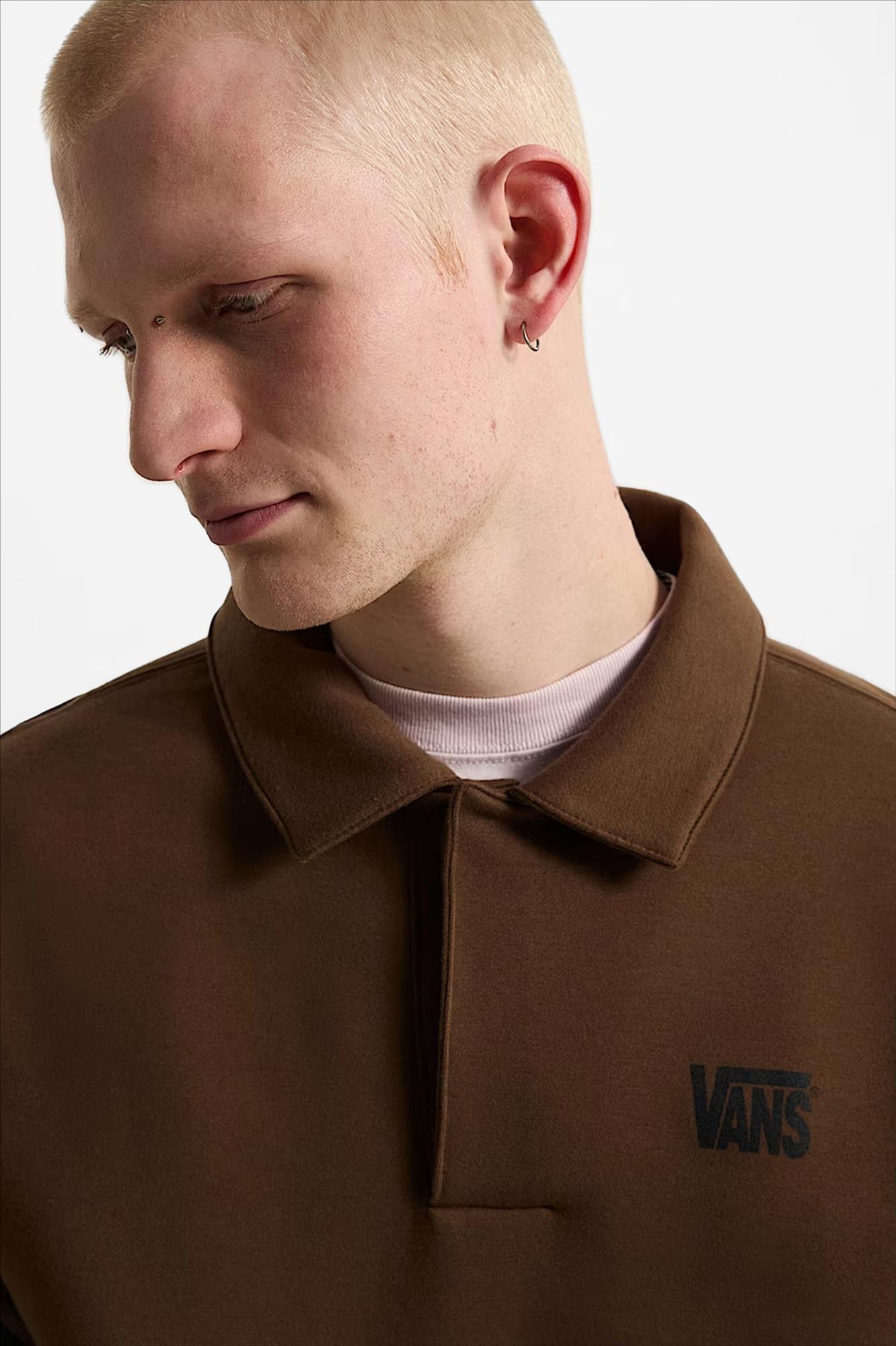 Vans  - Donkerbruine Fleece polosweater