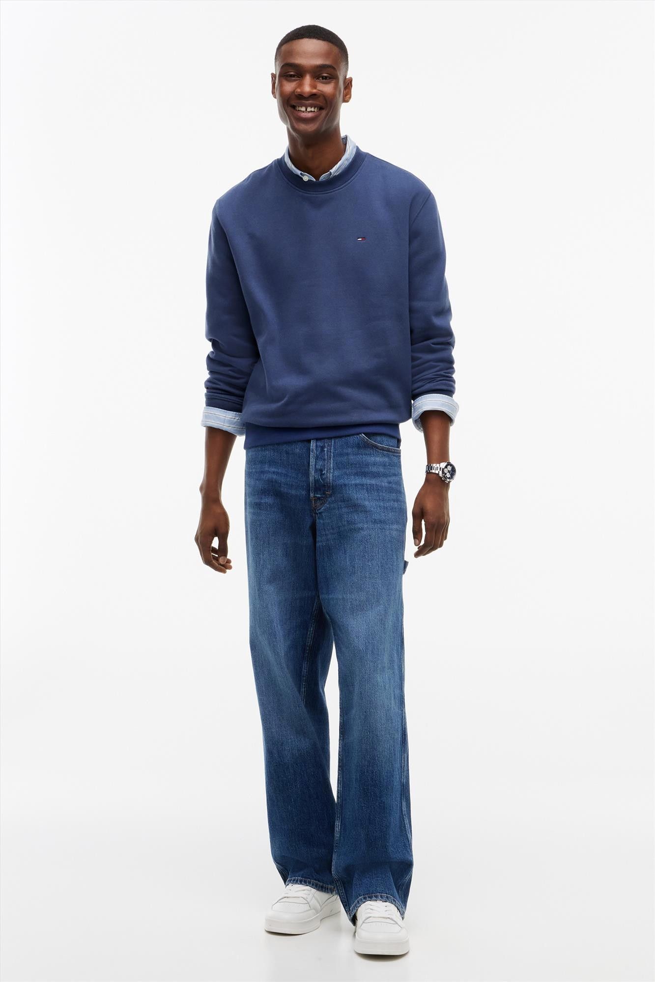 Tommy Jeans - Blauwe Flag Crew sweater