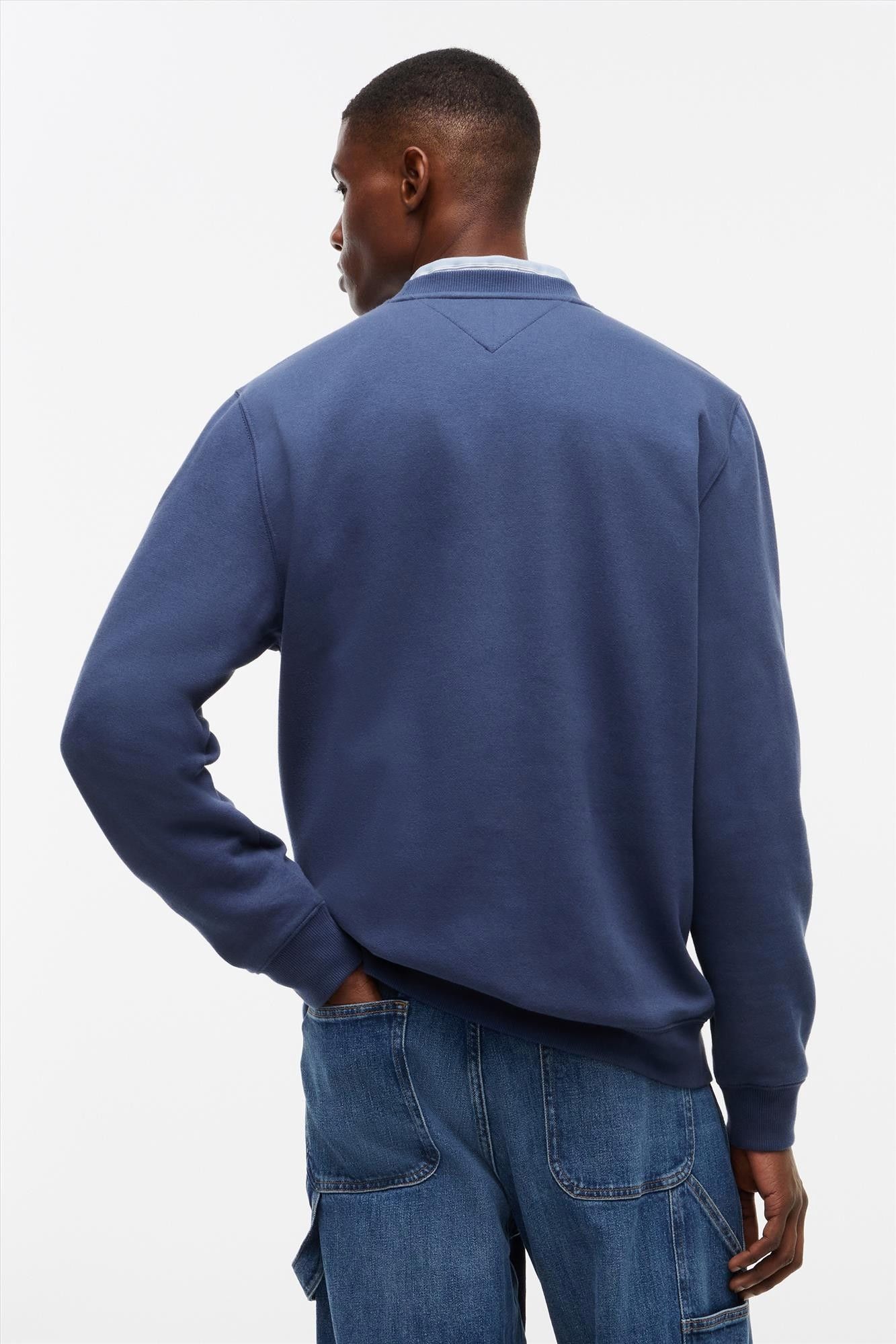 Tommy Jeans - Blauwe Flag Crew sweater
