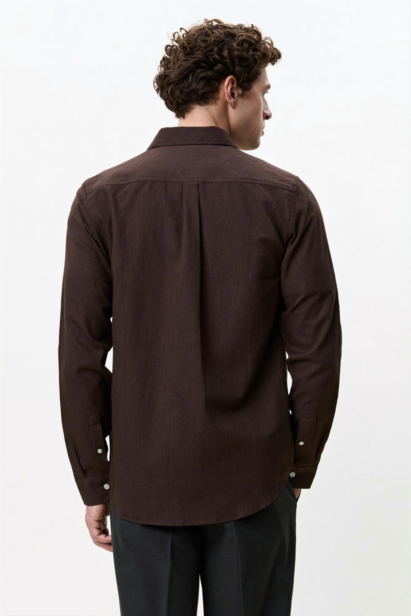 LES DEUX  - Donkerbruin Soft Flannel hemd
