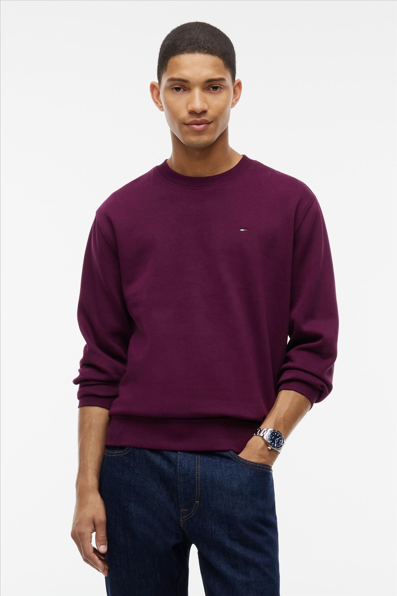 Tommy Jeans - Bordeaux Regular Flag sweater