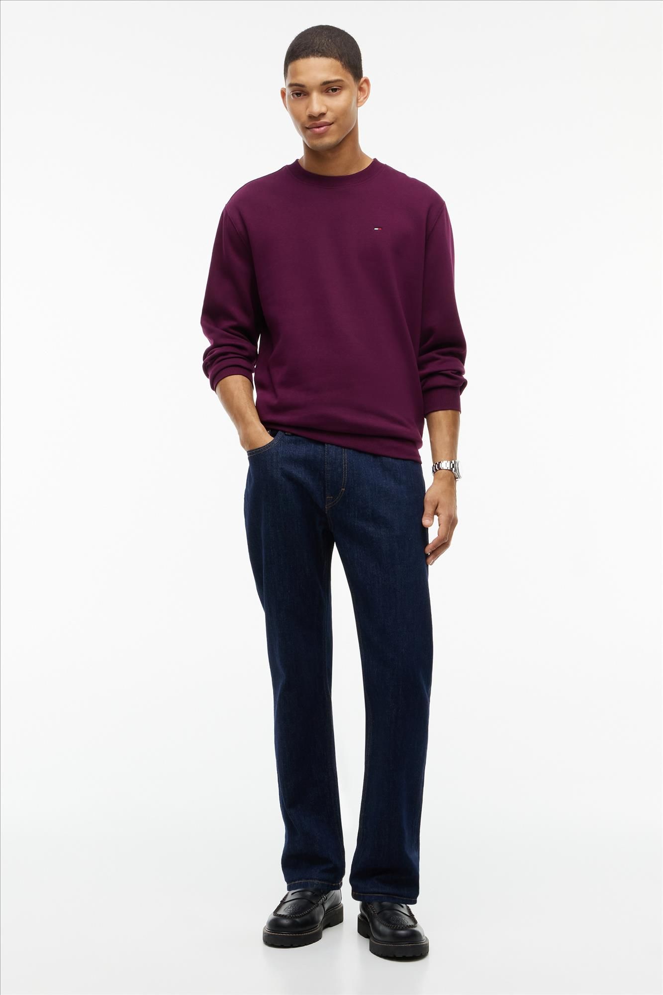 Tommy Jeans - Bordeaux Regular Flag sweater
