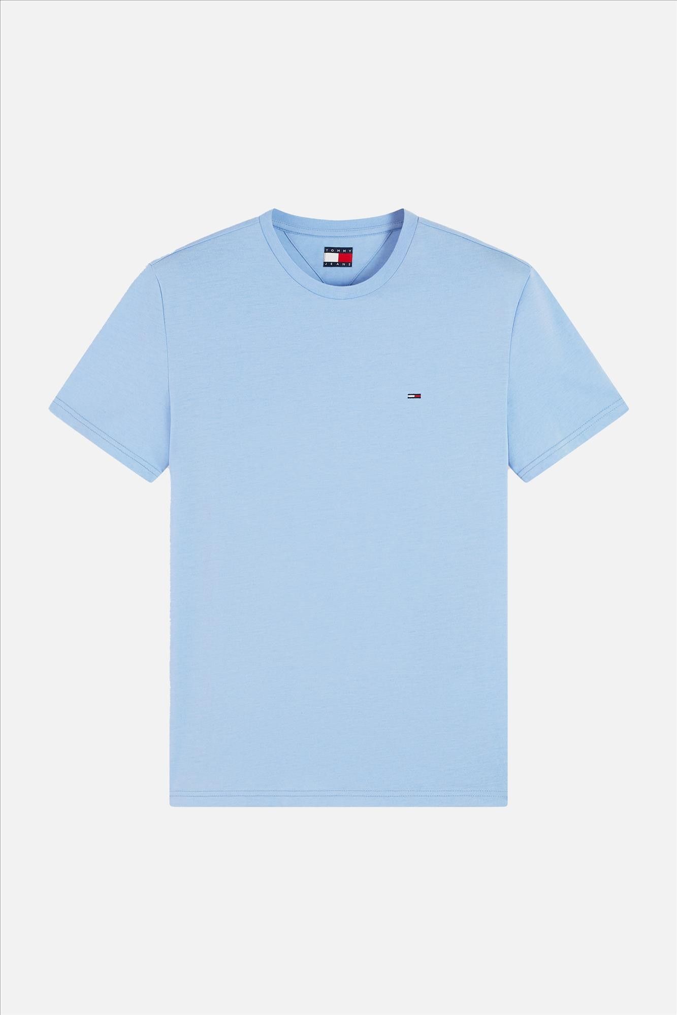Tommy Jeans - Lichtblauwe Jaspe slim T-shirt