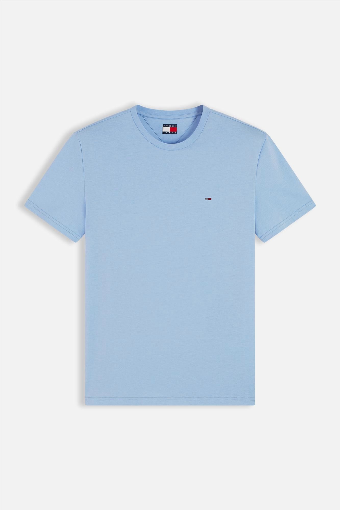 Tommy Jeans - Lichtblauwe Jaspe slim T-shirt