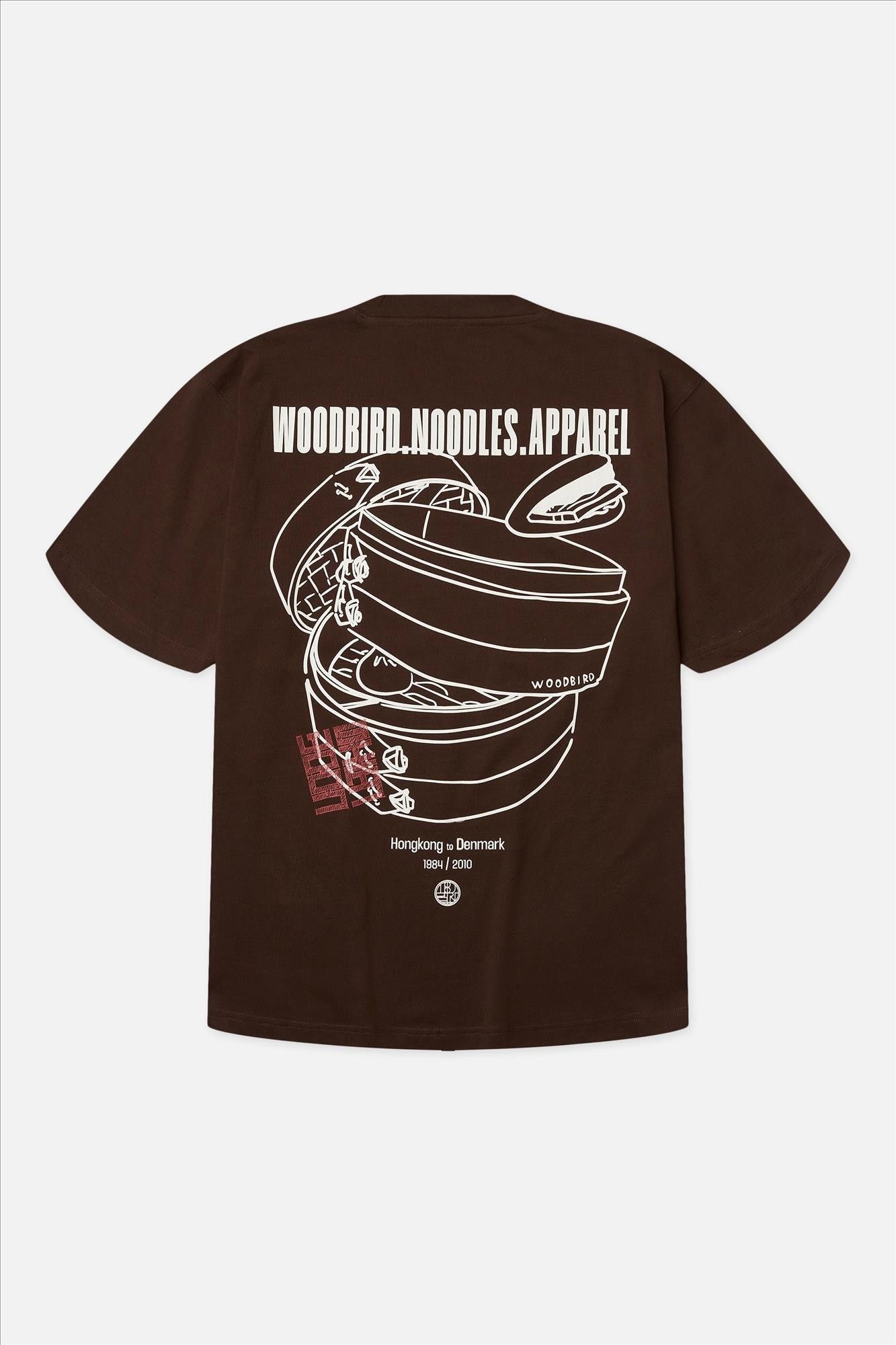 WOODBIRD - Donkerbruine Baine Nopa T-shirt