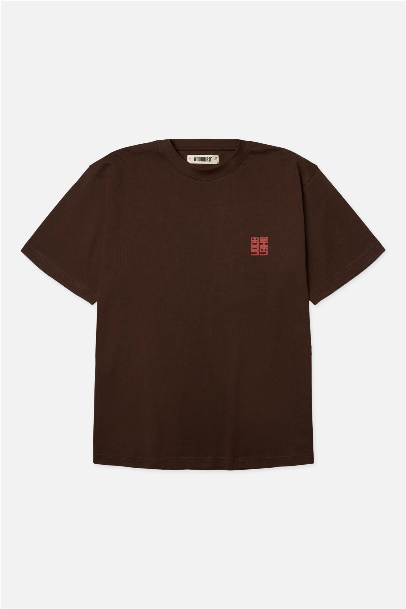 WOODBIRD - Donkerbruine Baine Nopa T-shirt