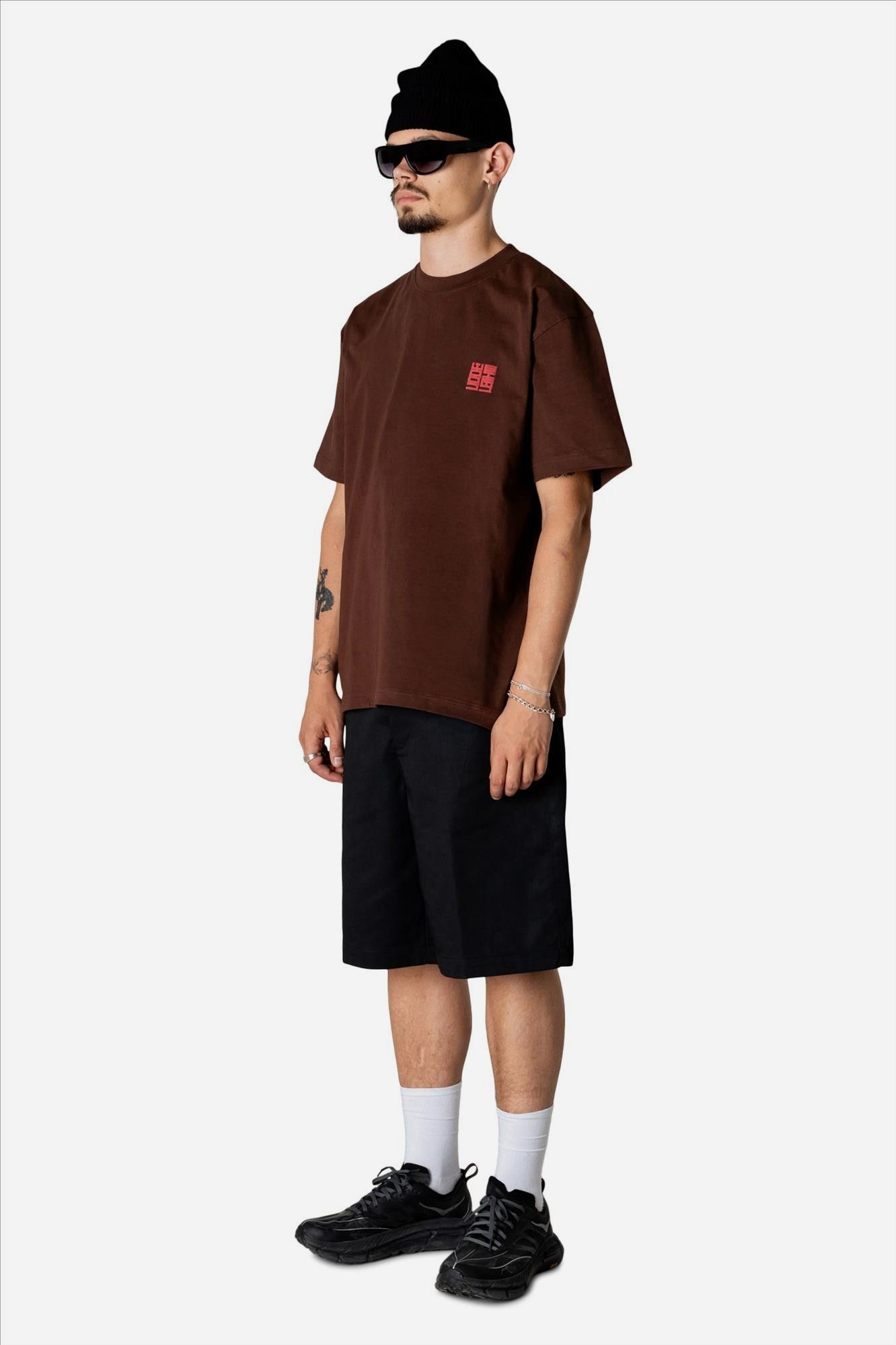 WOODBIRD - Donkerbruine Baine Nopa T-shirt