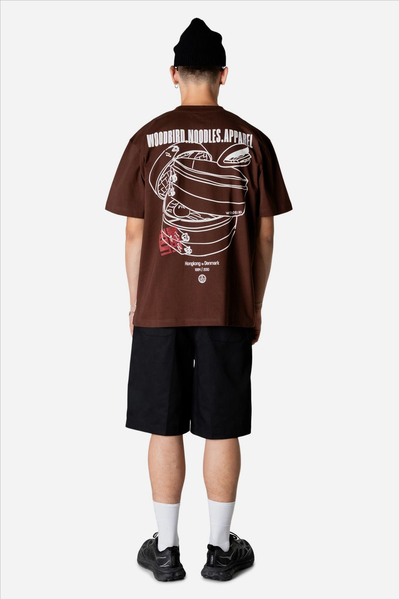 WOODBIRD - Donkerbruine Baine Nopa T-shirt