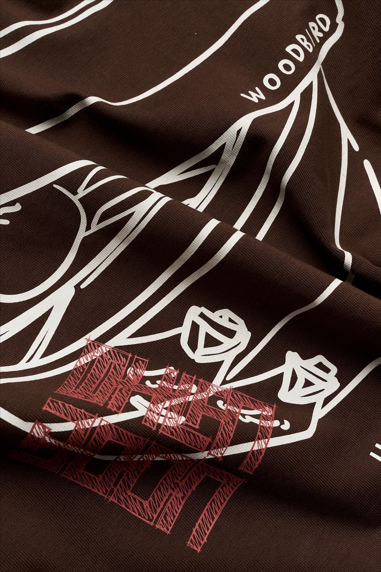 WOODBIRD - Donkerbruine Baine Nopa T-shirt