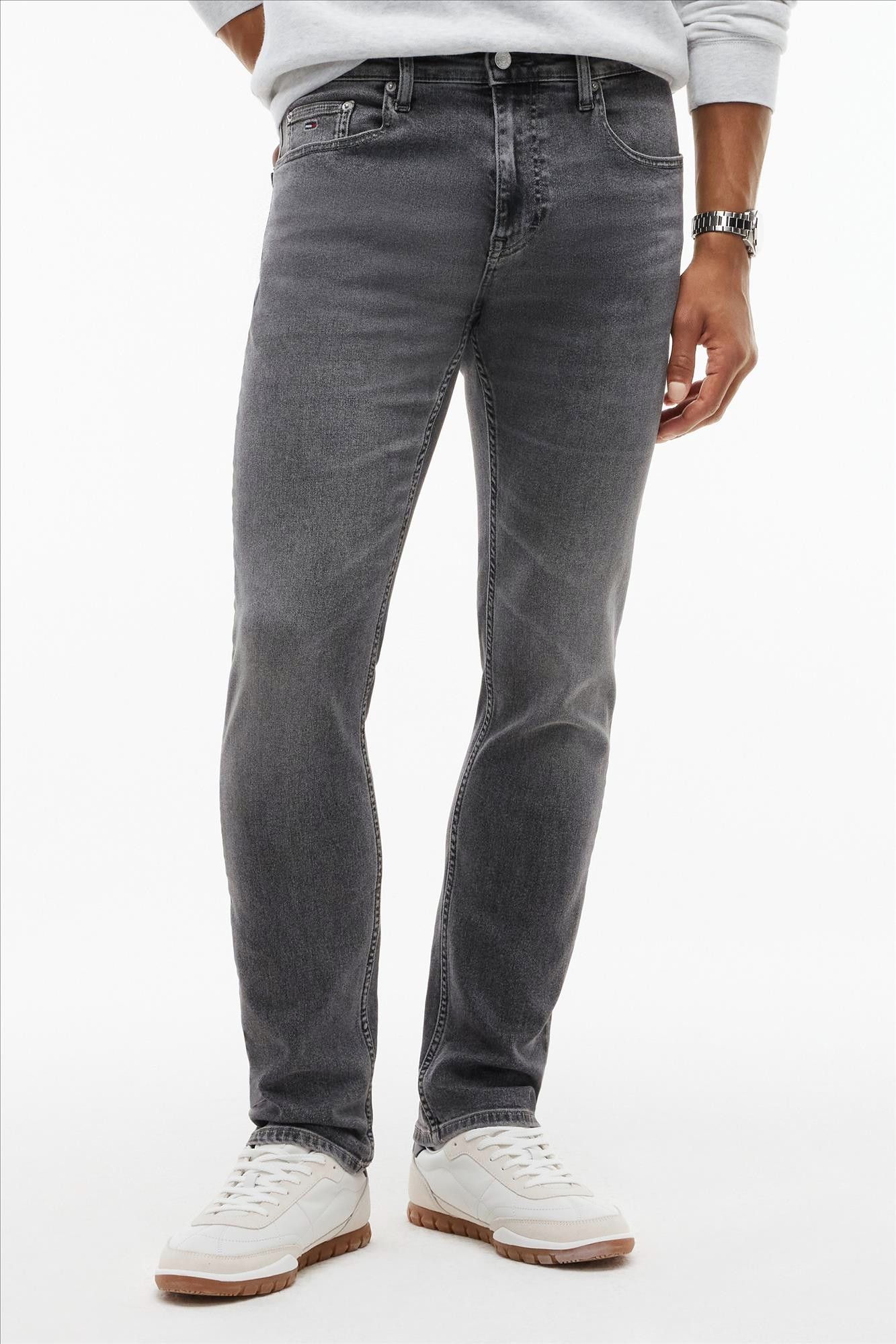 Tommy Jeans - Donkergrijze Scanton slim jeans