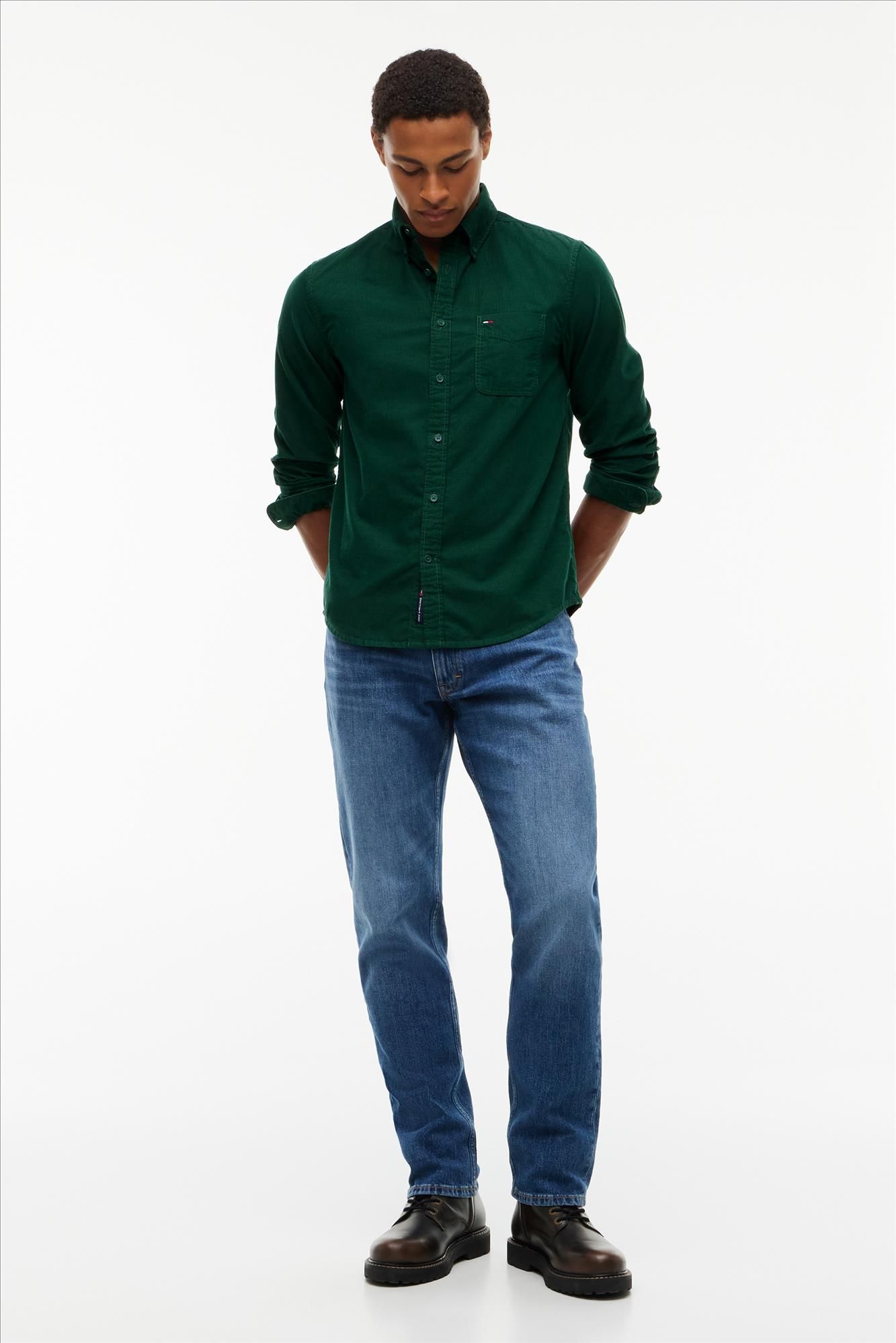 Tommy Jeans - Donkergroen Baby Corduroy hemd