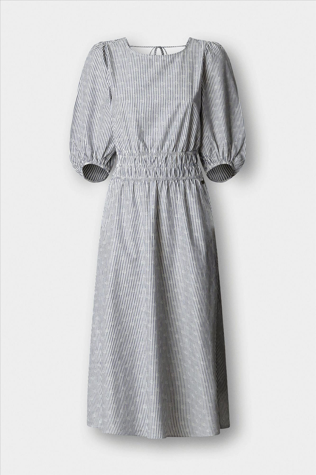 Pepe Jeans London - Donkerblauw-Witte Chia jurk