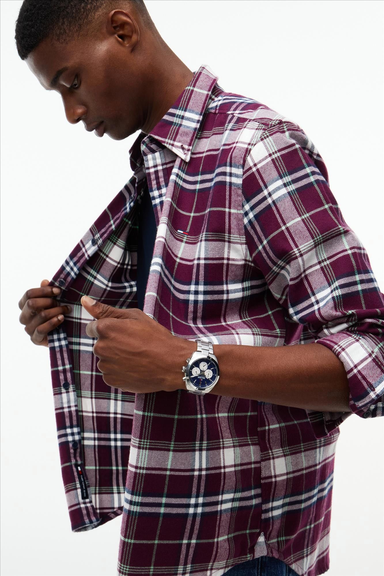 Tommy Jeans - Bordeaux Flannel Check hemd