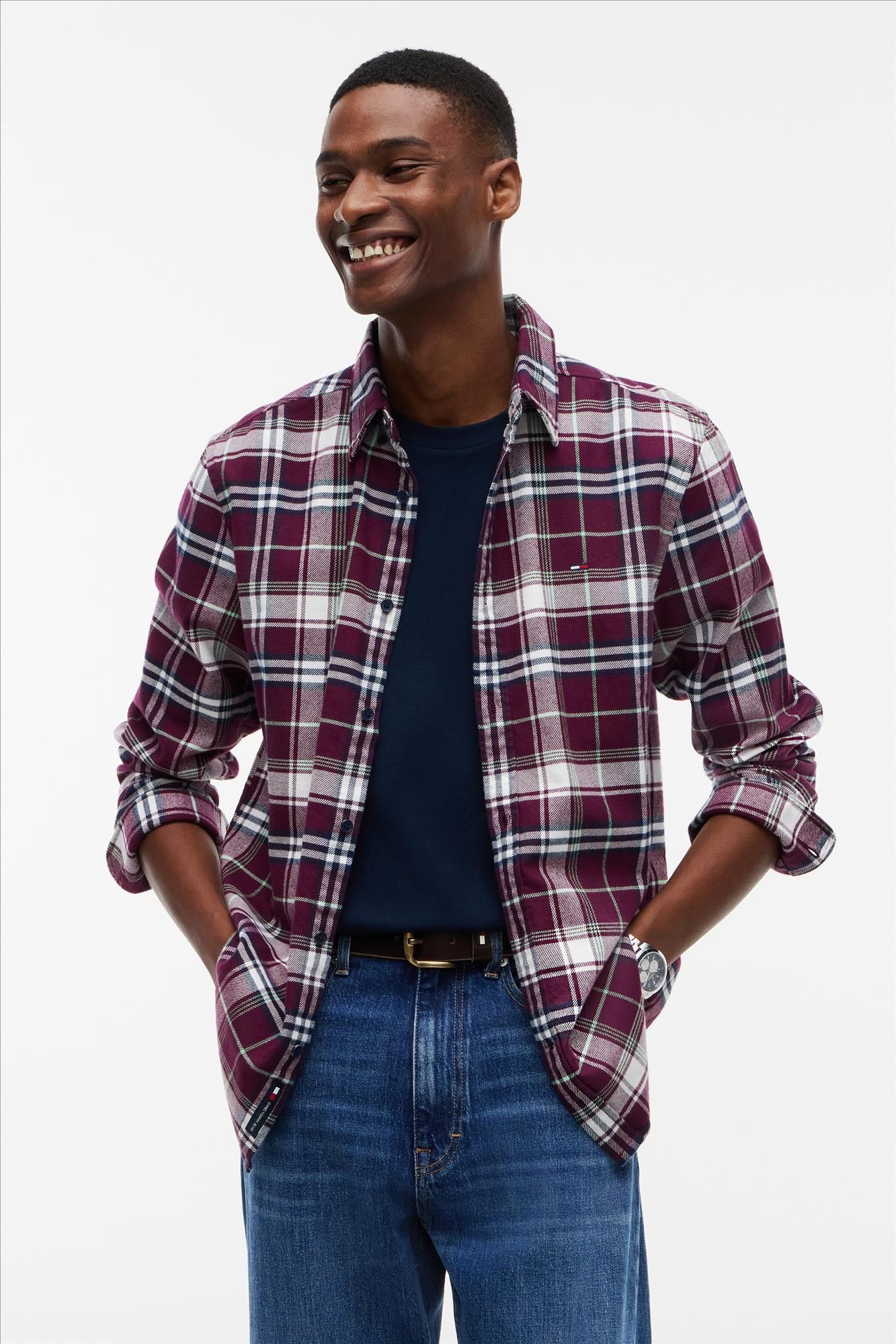 Tommy Jeans - Bordeaux Flannel Check hemd