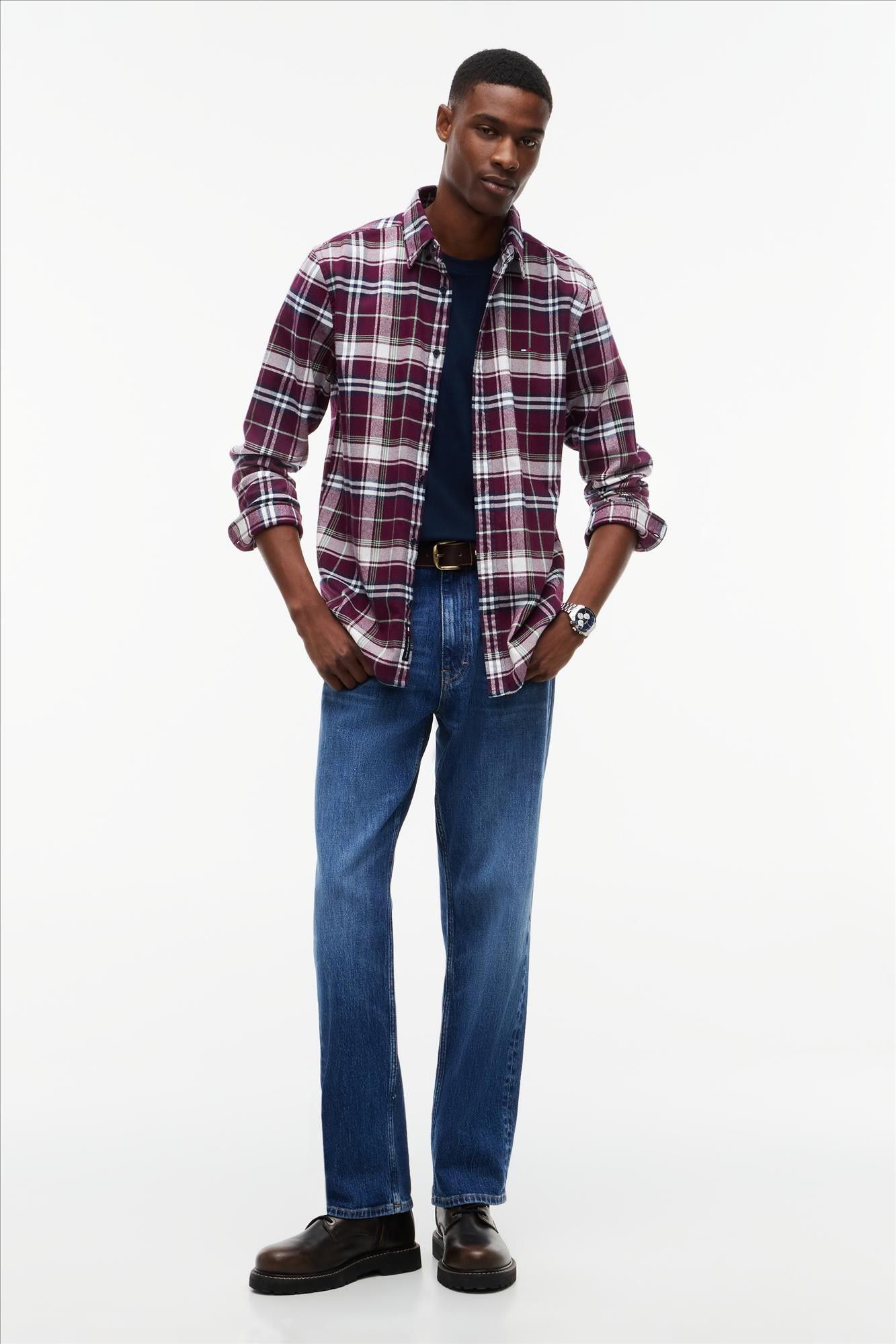 Tommy Jeans - Bordeaux Flannel Check hemd