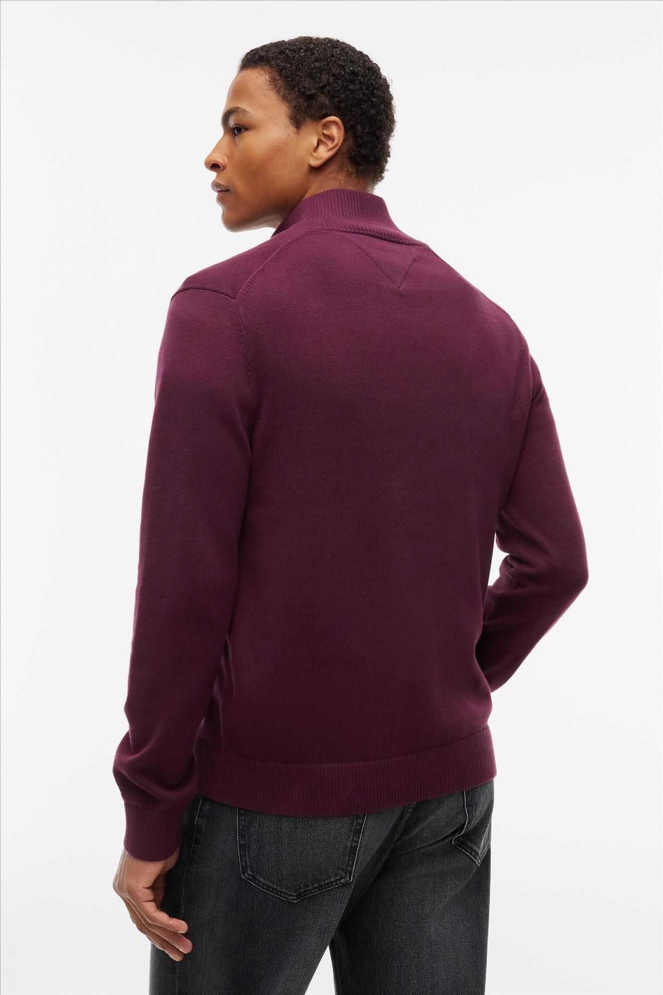Tommy Jeans - Bordeaux Slim Light 1/4 Zip trui