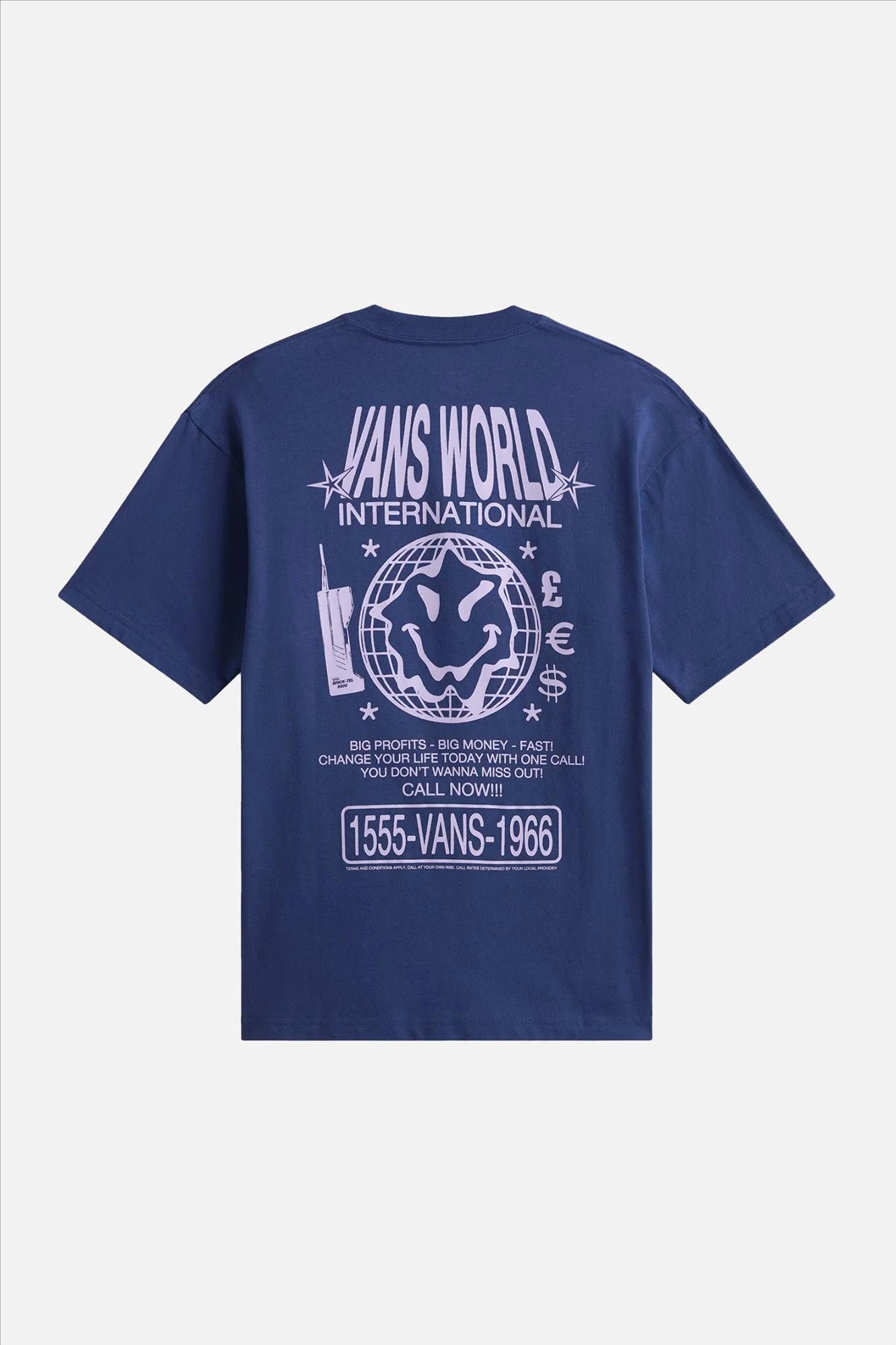 Vans  - Blauwe Vans World International T-shirt