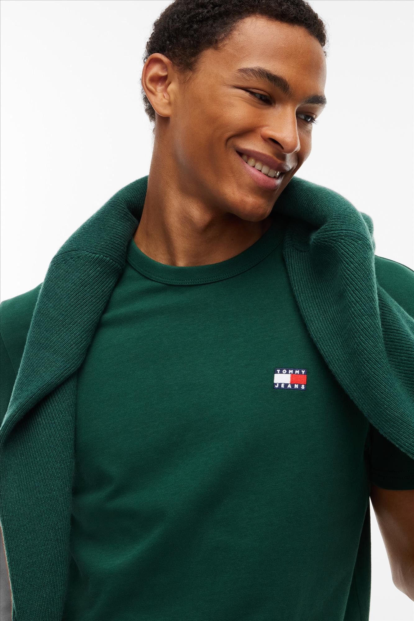 Tommy Jeans - Donkergroene Regular Badge T-shirt