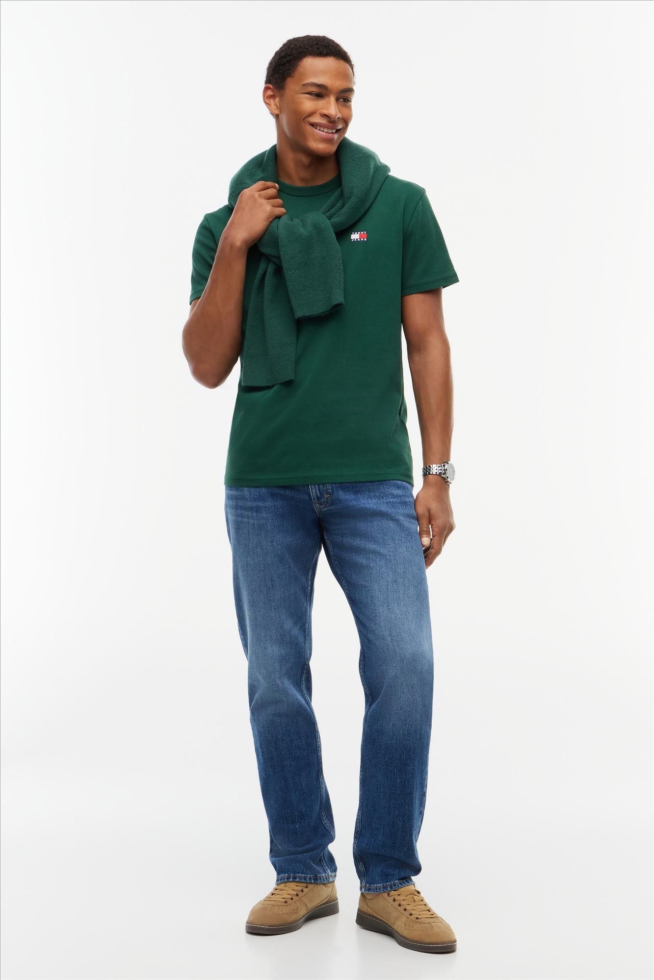 Tommy Jeans - Donkergroene Regular Badge T-shirt