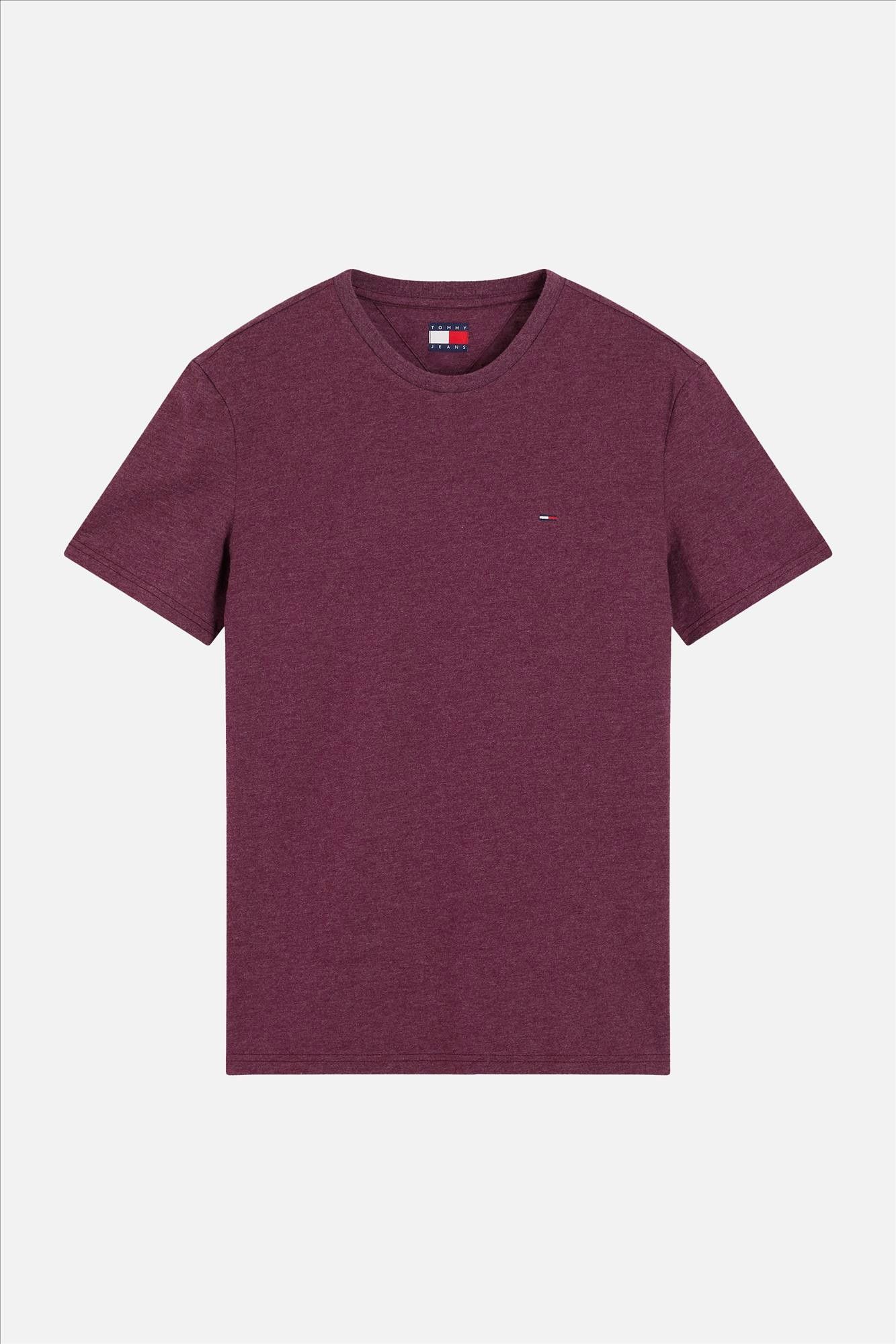 Tommy Jeans - Bordeauxpaarse Jaspe slim T-shirt