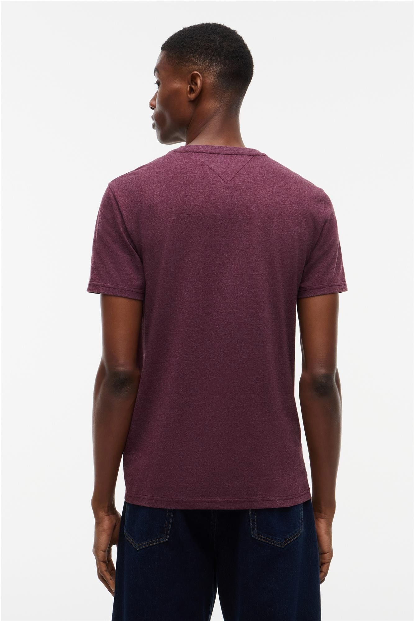Tommy Jeans - Bordeauxpaarse Jaspe slim T-shirt